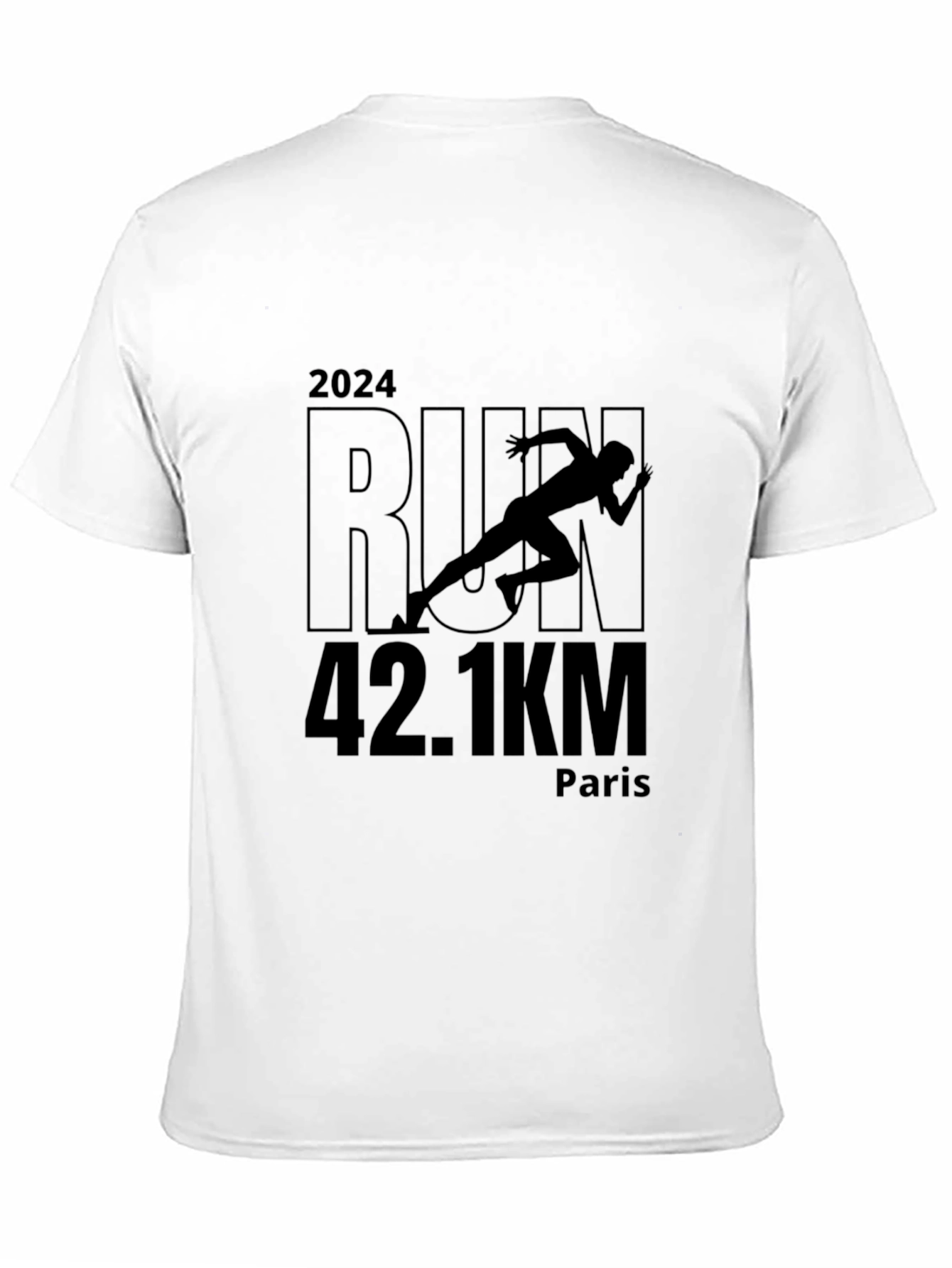 Marathon Run 2024 T-Shirt: Paris 42.1KM