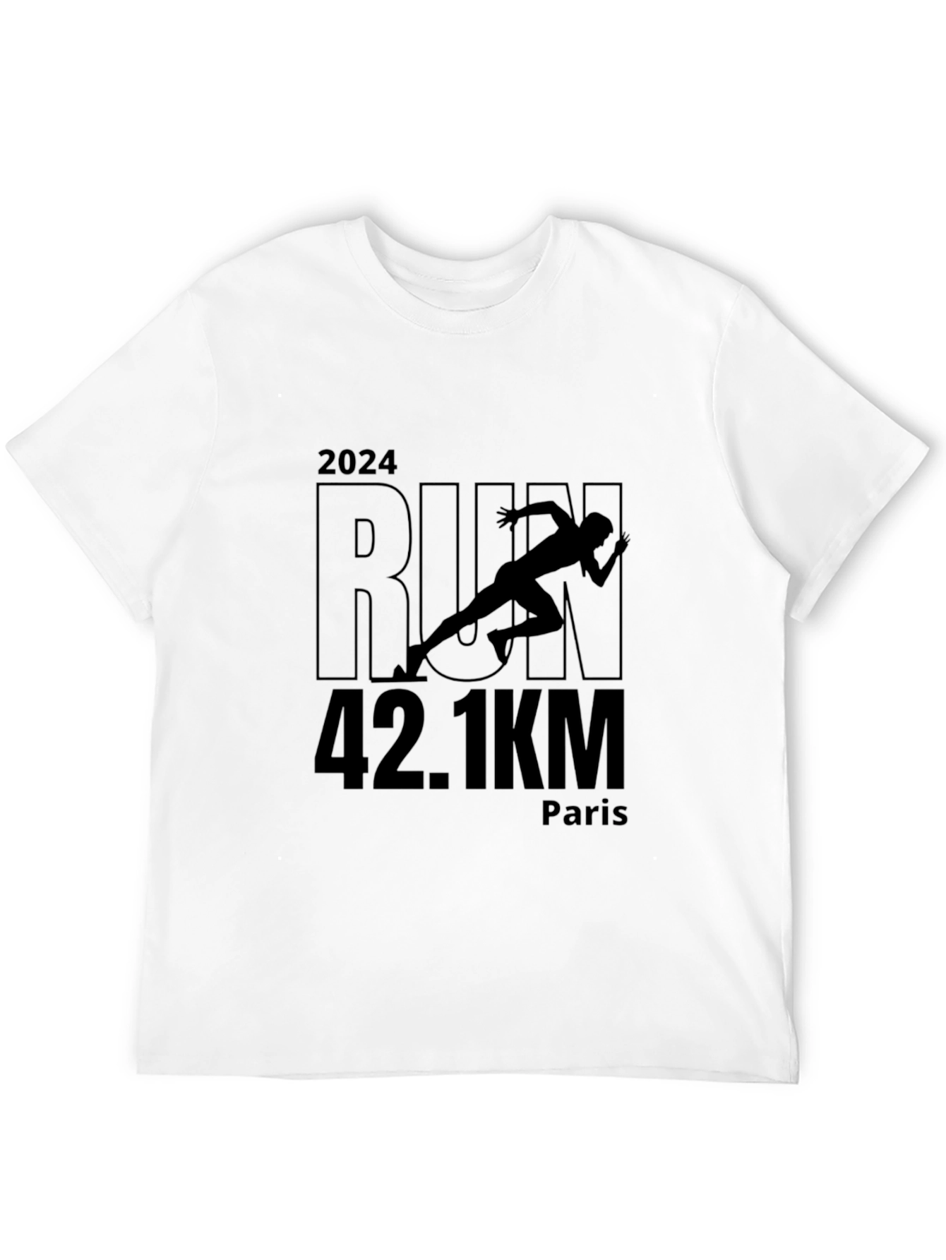 Marathon Run 2024 T-Shirt: Paris 42.1KM