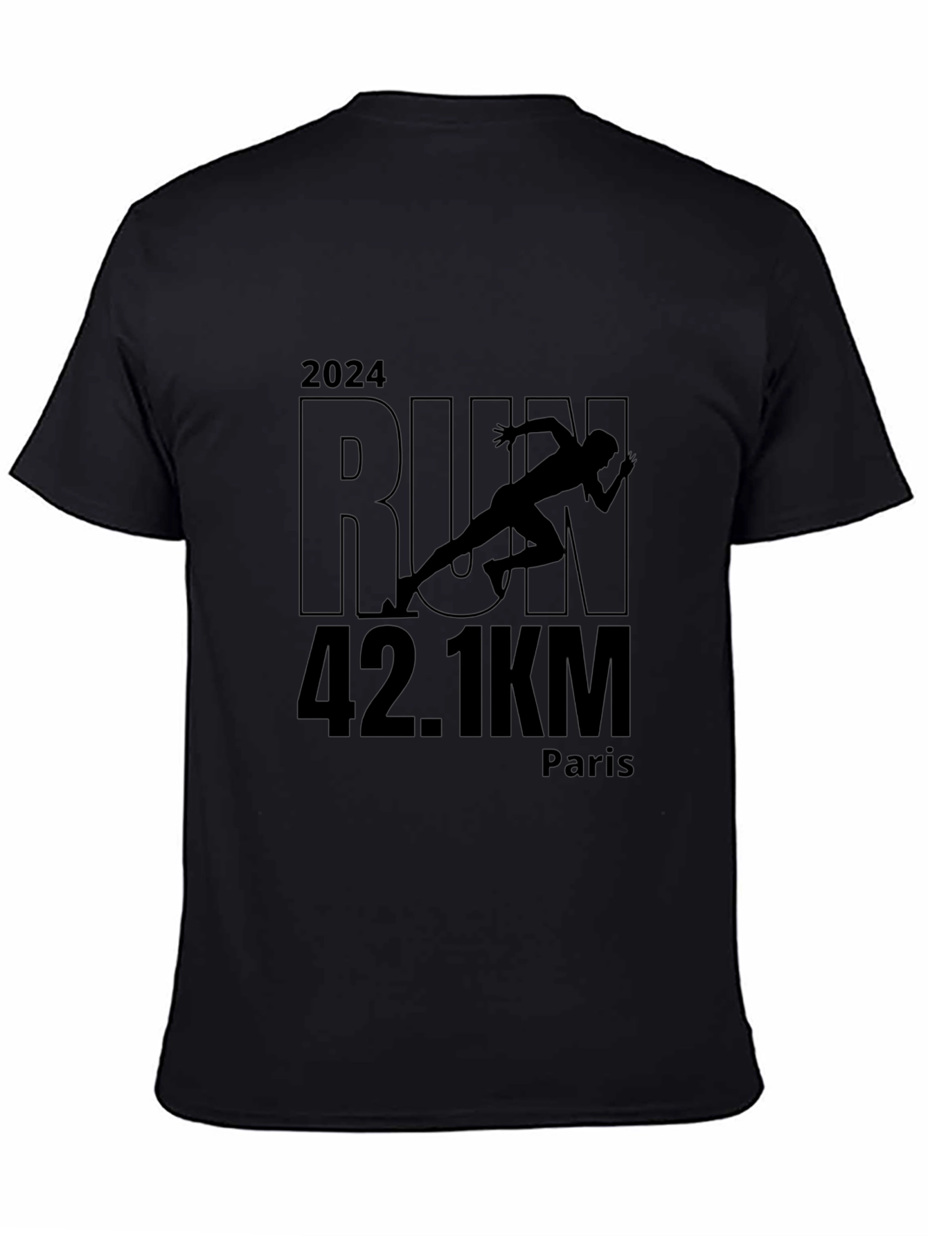 Marathon Run 2024 T-Shirt: Paris 42.1KM