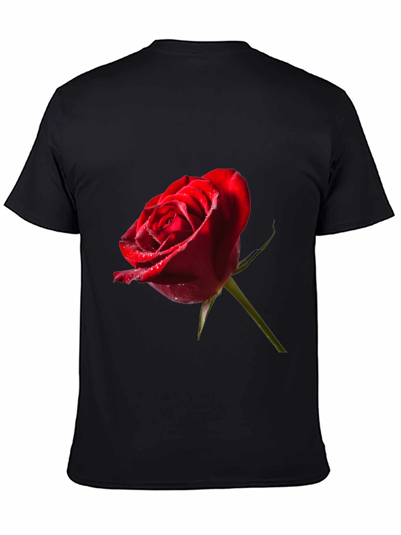 Red Rose Graphic Tee - Elegant Floral Design