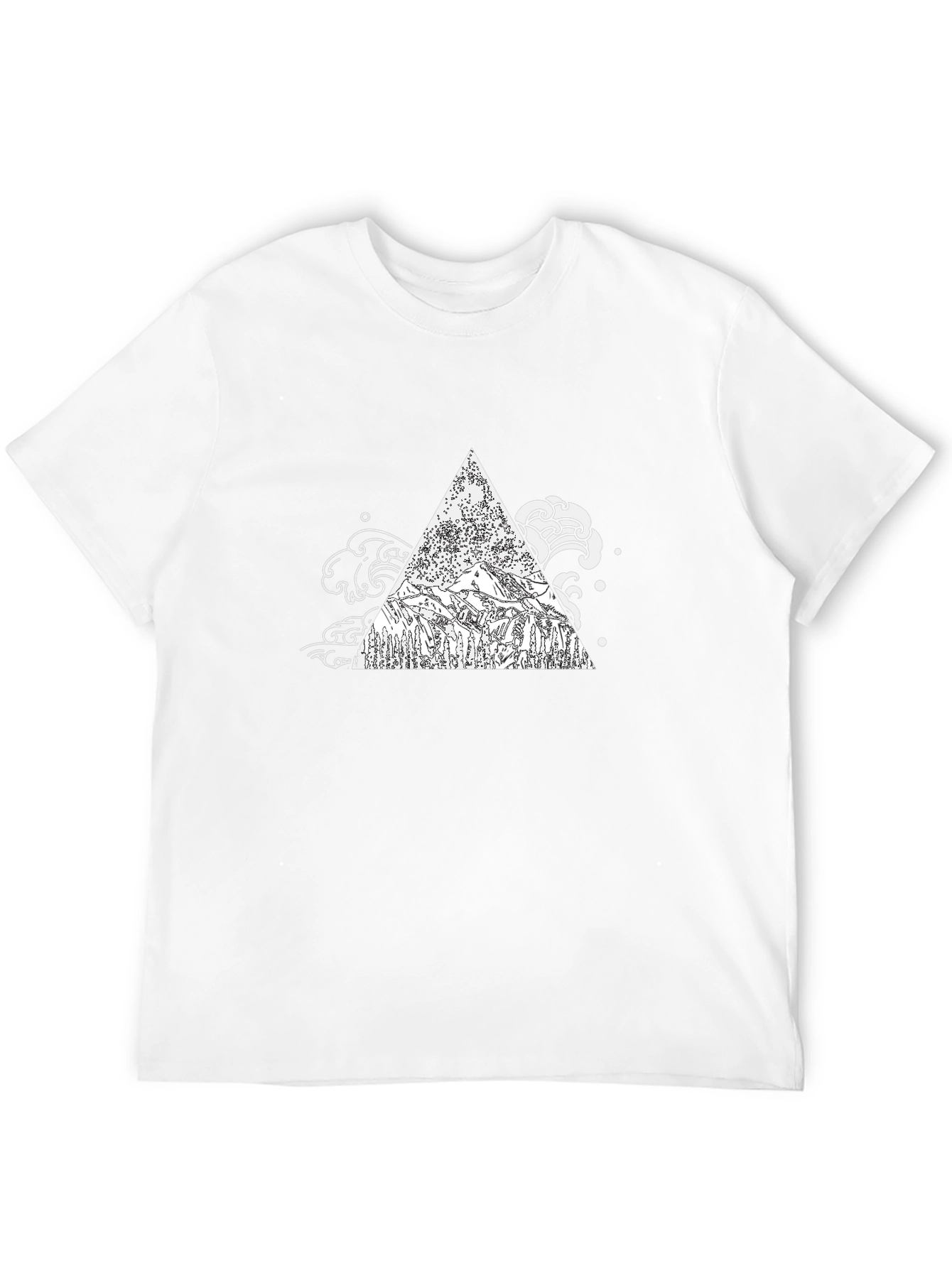 Mountain Peak Triangle Graphic Tee - Black