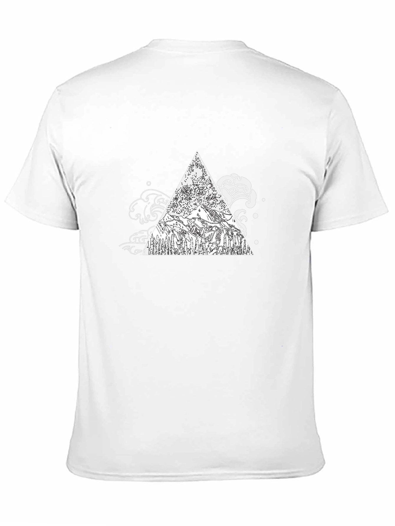 Mountain Peak Triangle Graphic Tee - Black