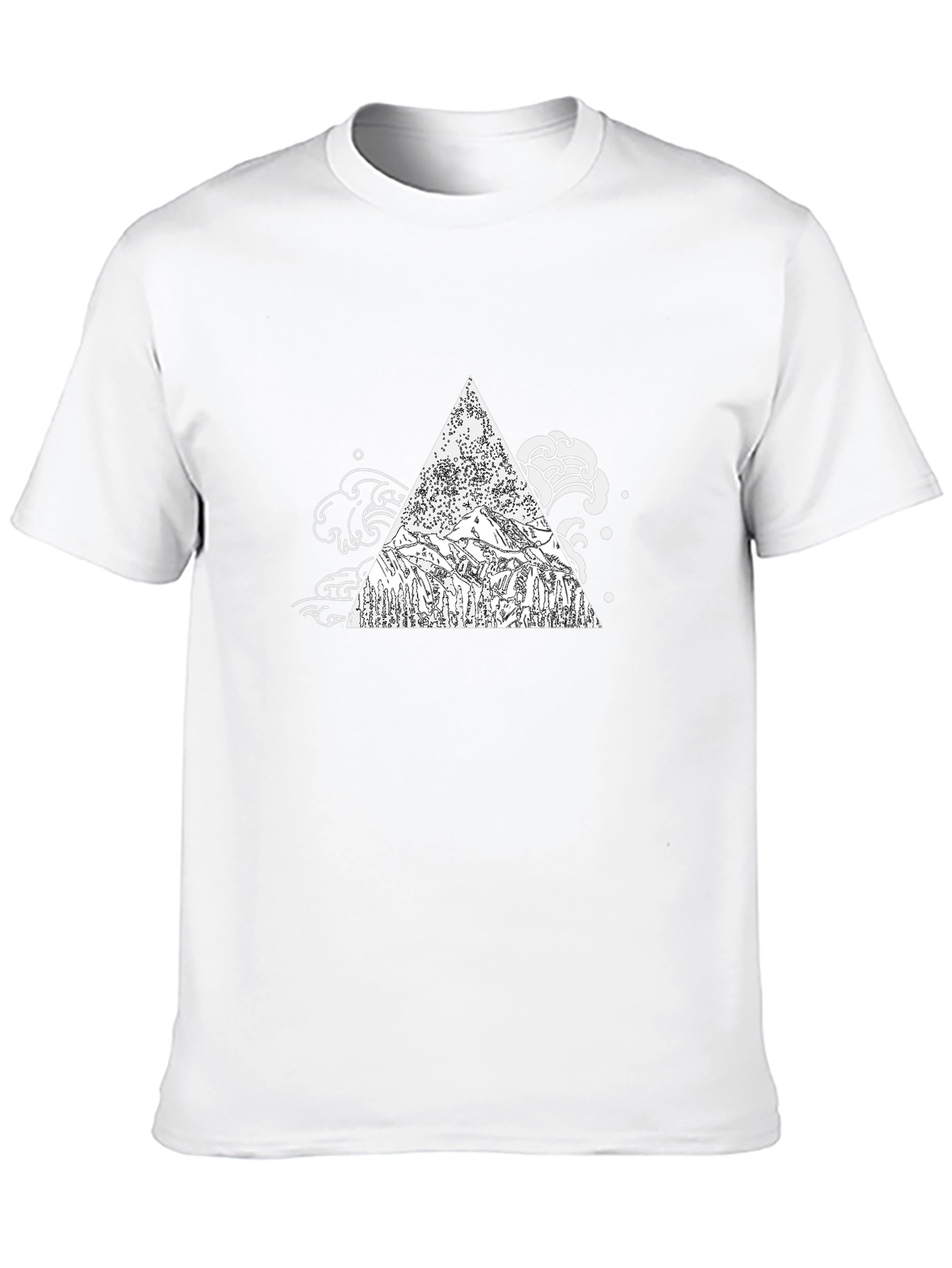 Mountain Peak Triangle Graphic Tee - Black