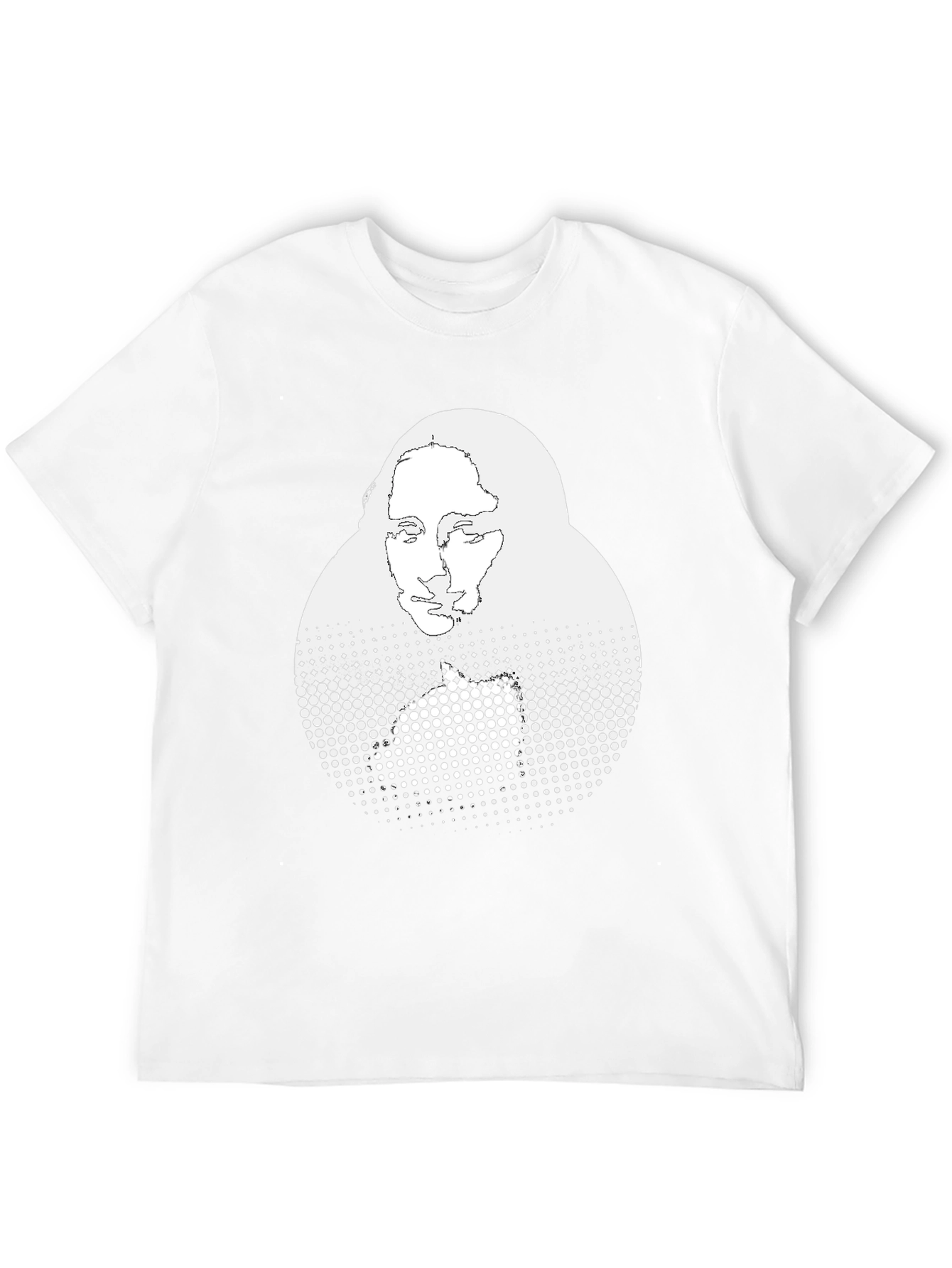 Abstract Mona Lisa Graphic Print Black T-Shirt