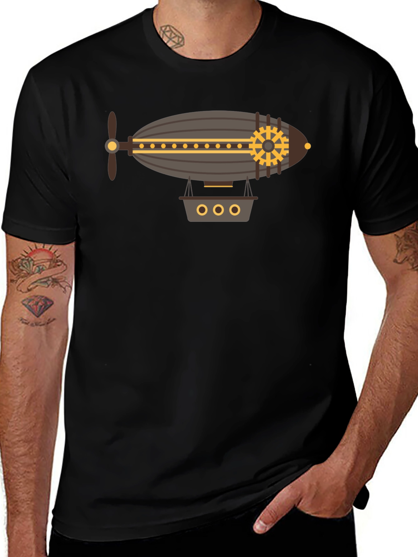 Steampunk Airship Graphic Tee