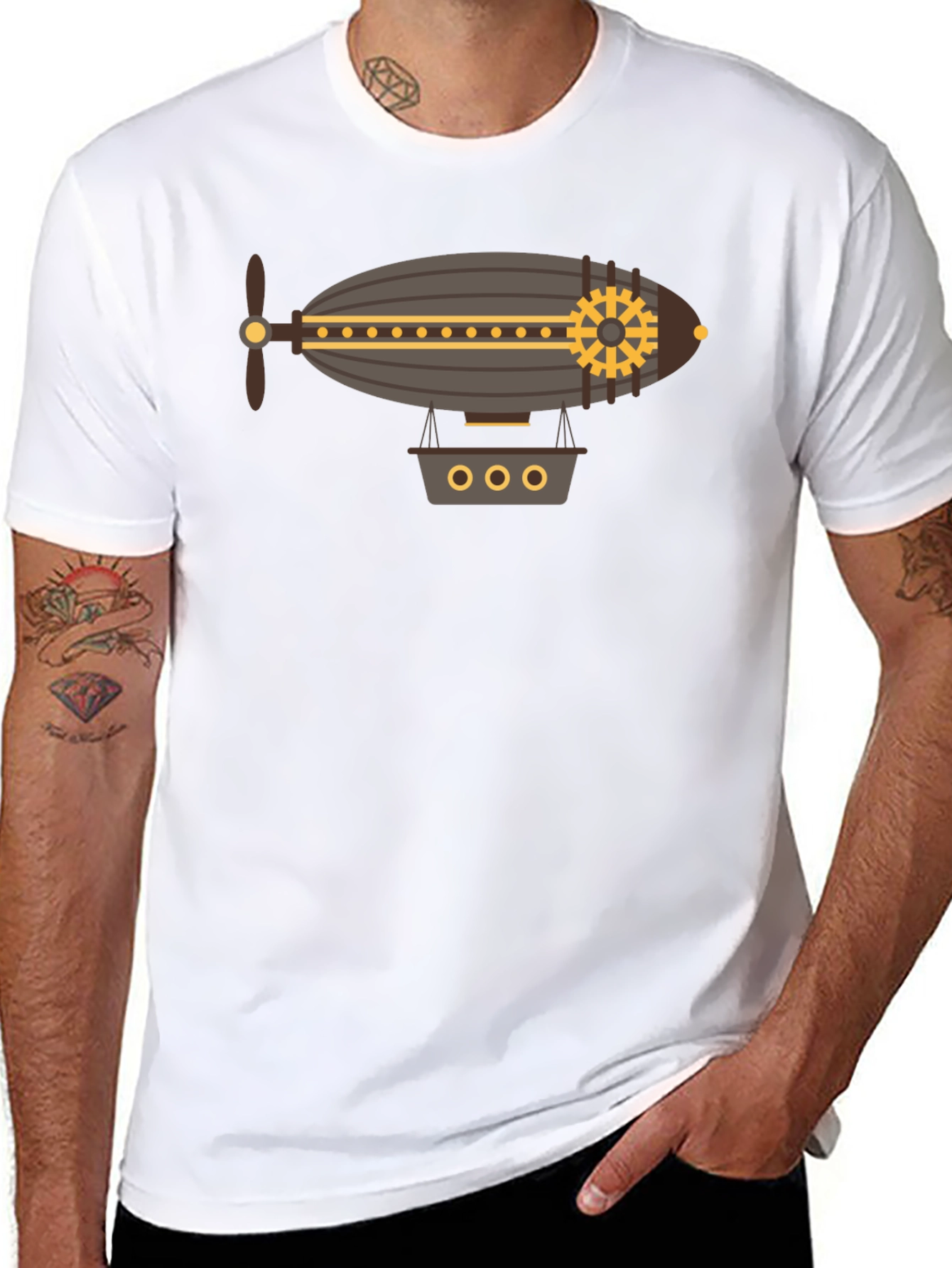 Steampunk Airship Graphic Tee