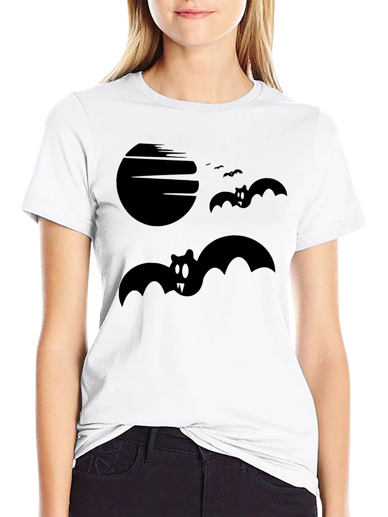 Spooky Bats Graphic Tee - Halloween Style Shirt