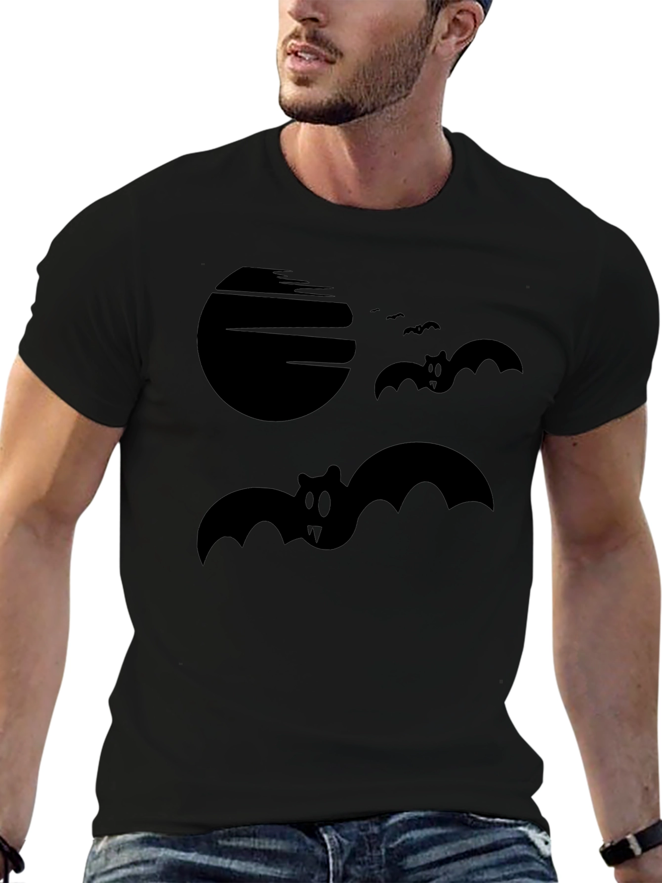 Spooky Bats Graphic Tee - Halloween Style Shirt