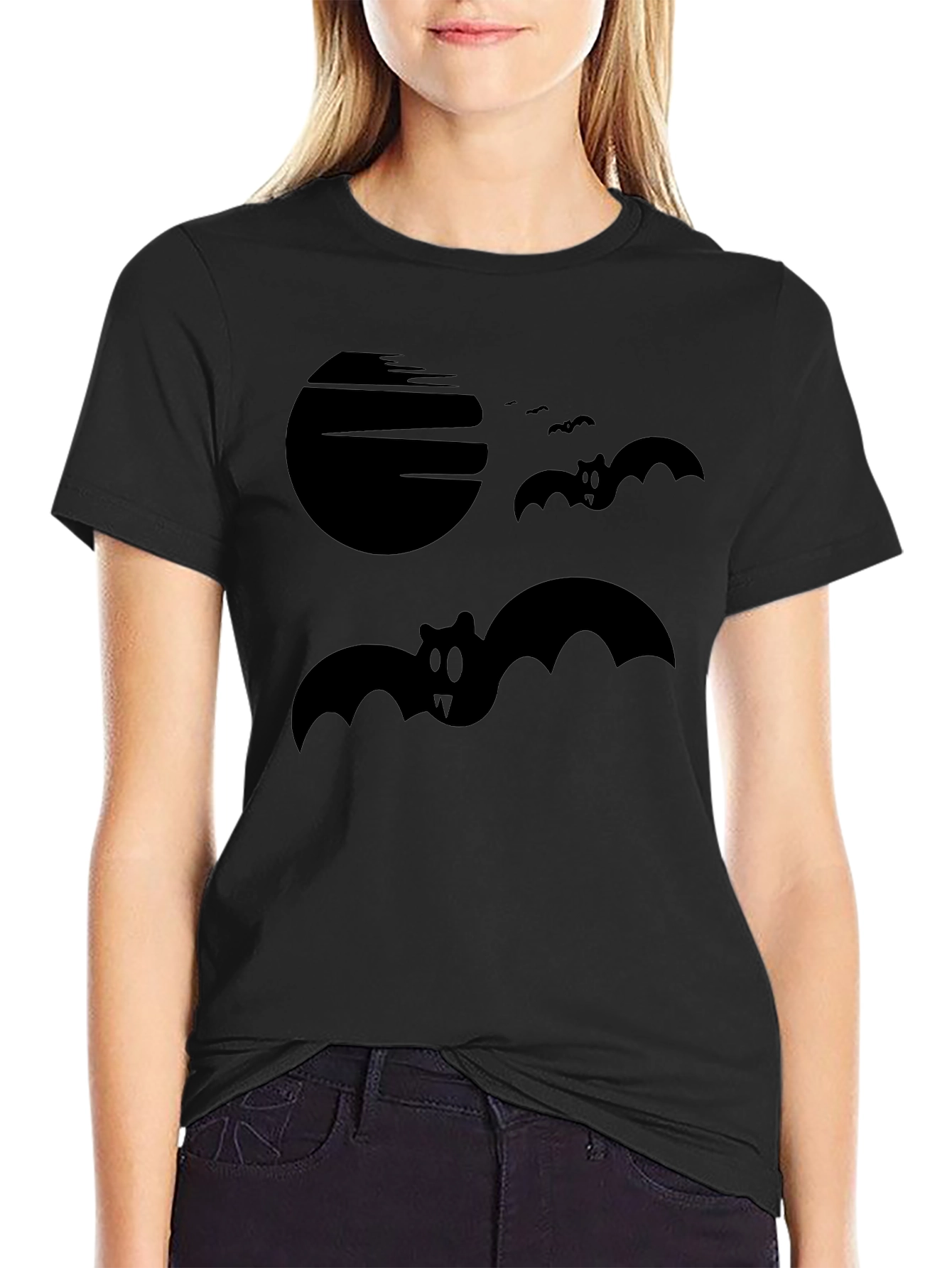 Spooky Bats Graphic Tee - Halloween Style Shirt