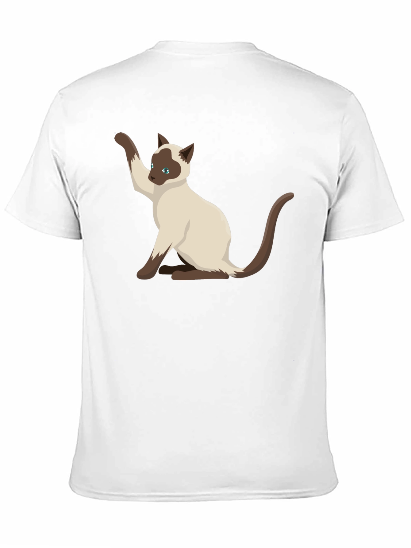 Siamese Cat Graphic Tee - Black Cotton Shirt