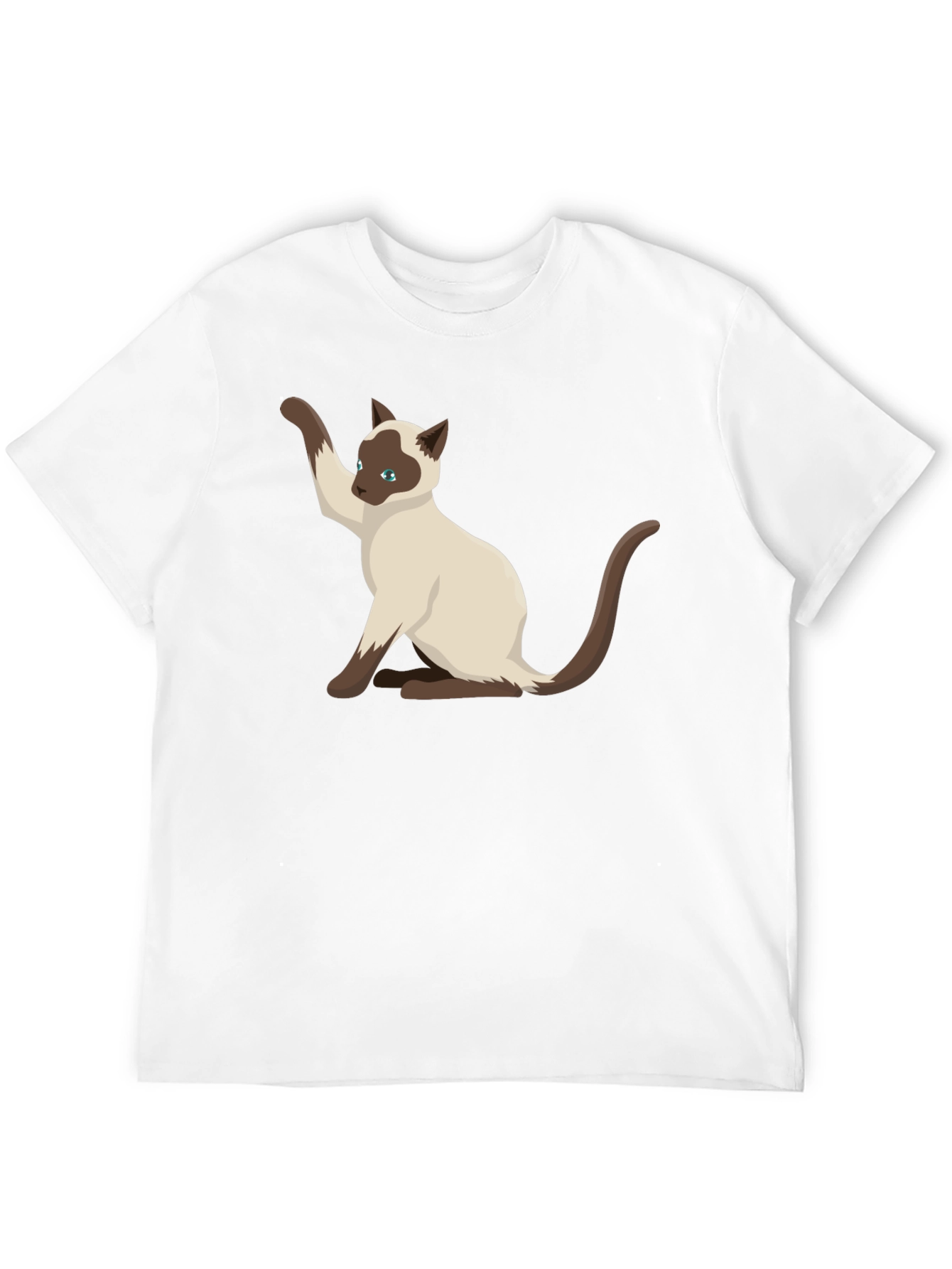 Siamese Cat Graphic Tee - Black Cotton Shirt
