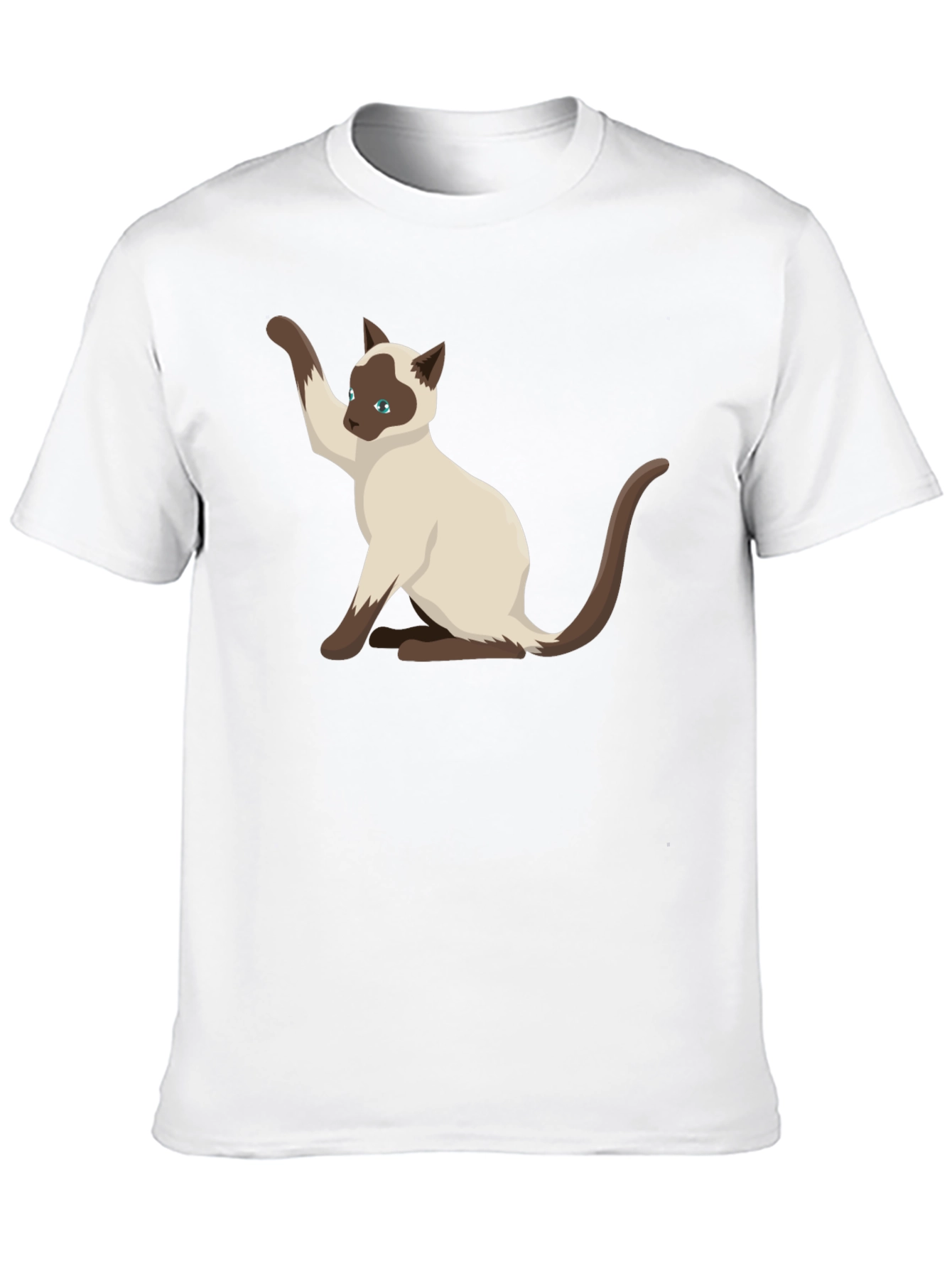 Siamese Cat Graphic Tee - Black Cotton Shirt