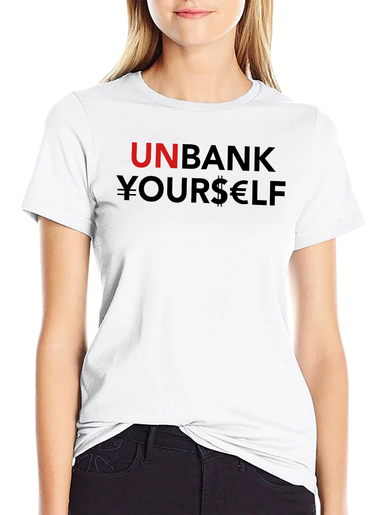 Unbank Yourself T-Shirt Black Cotton Blend