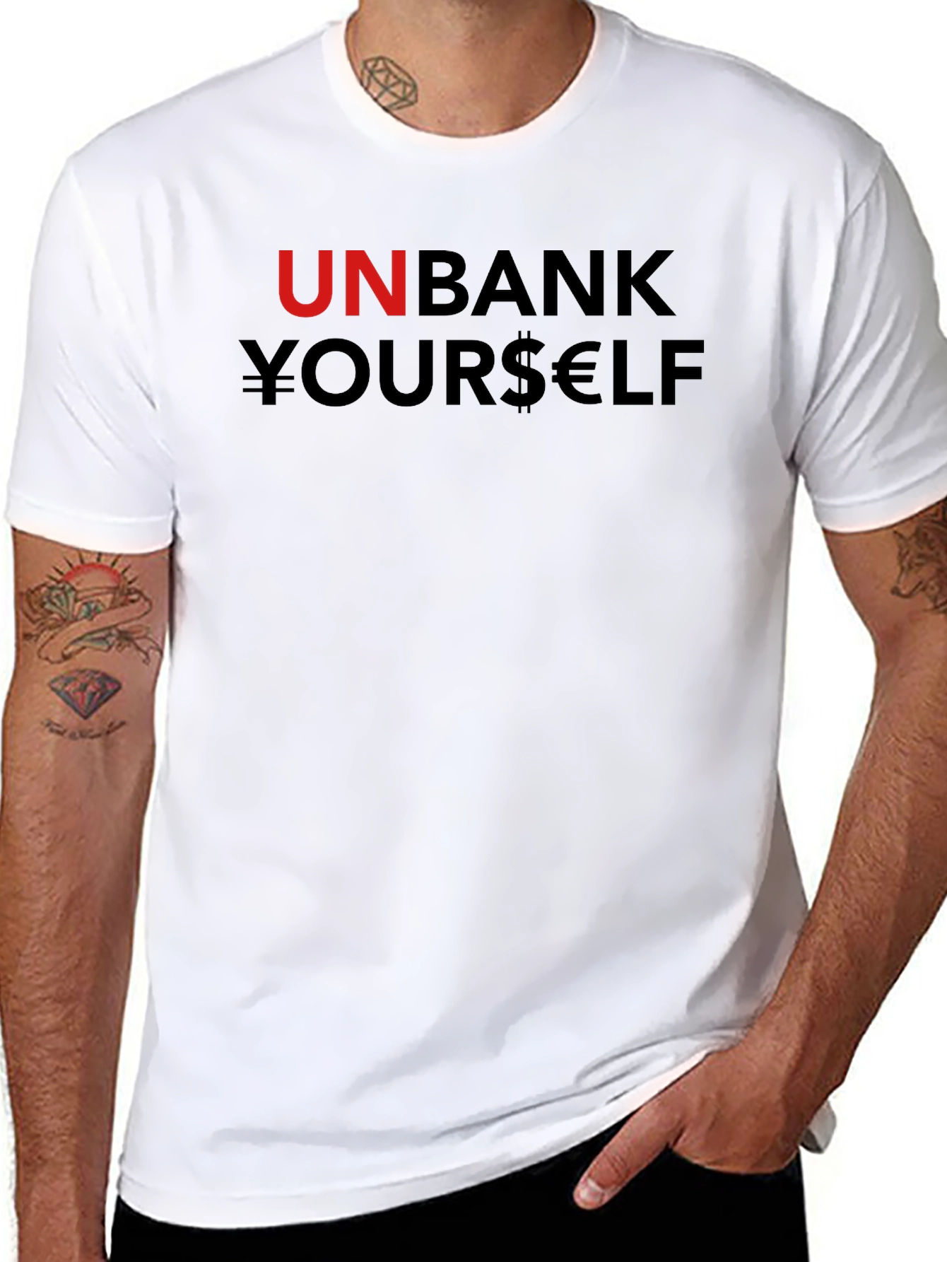 Unbank Yourself T-Shirt Black Cotton Blend