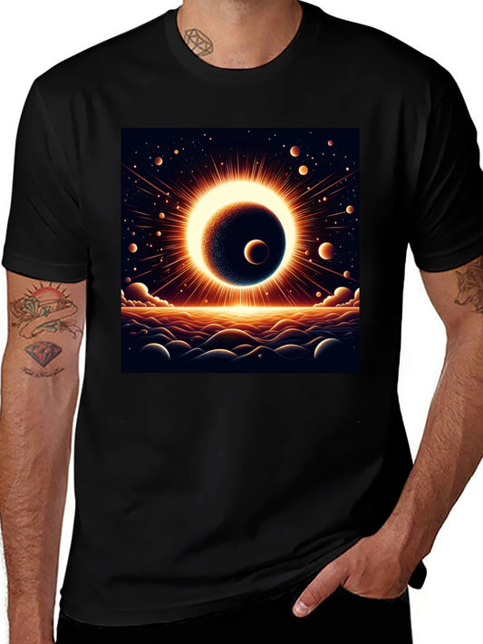 Solar Eclipse Graphic Black Tee