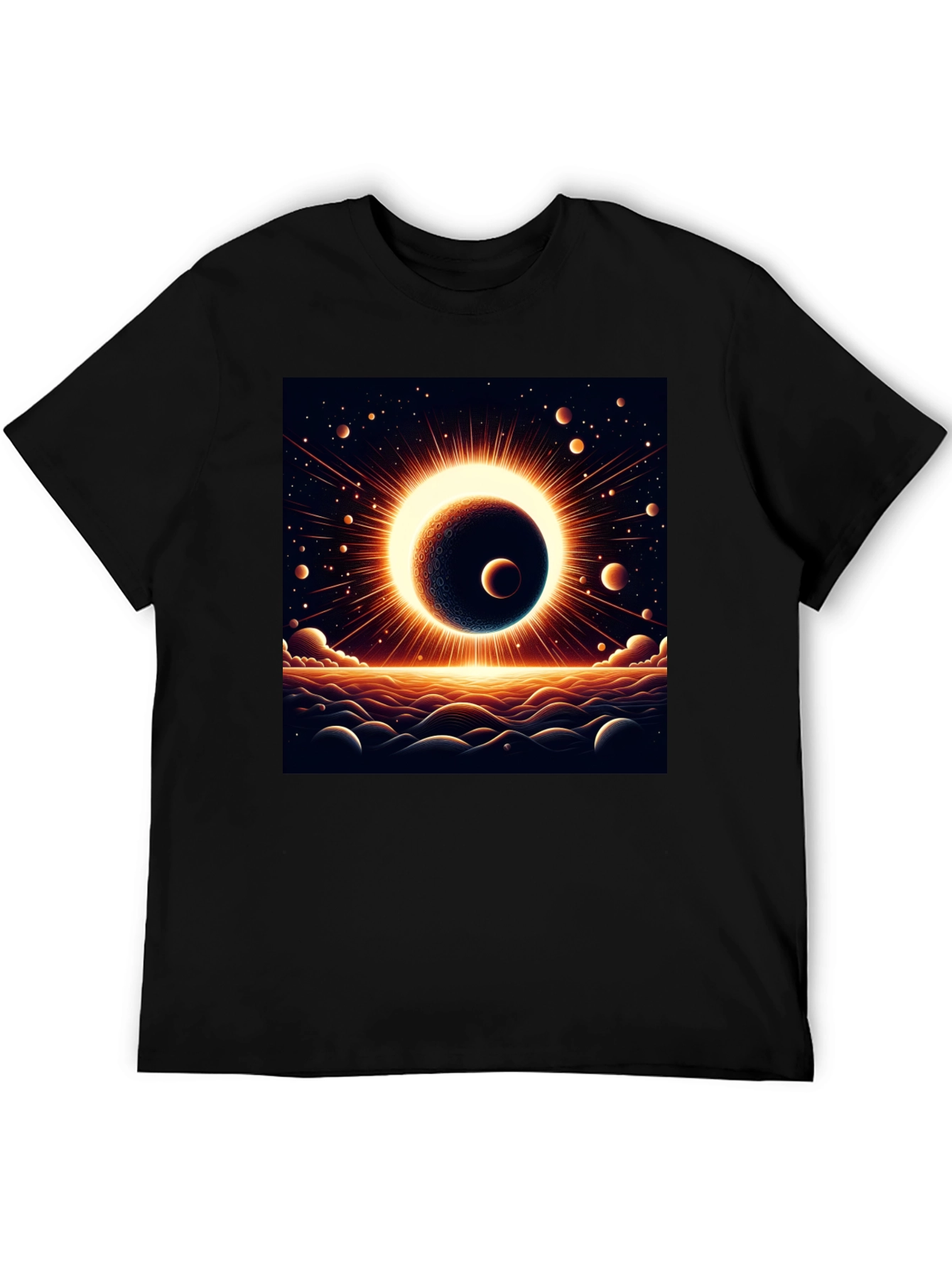 Solar Eclipse Graphic Black Tee