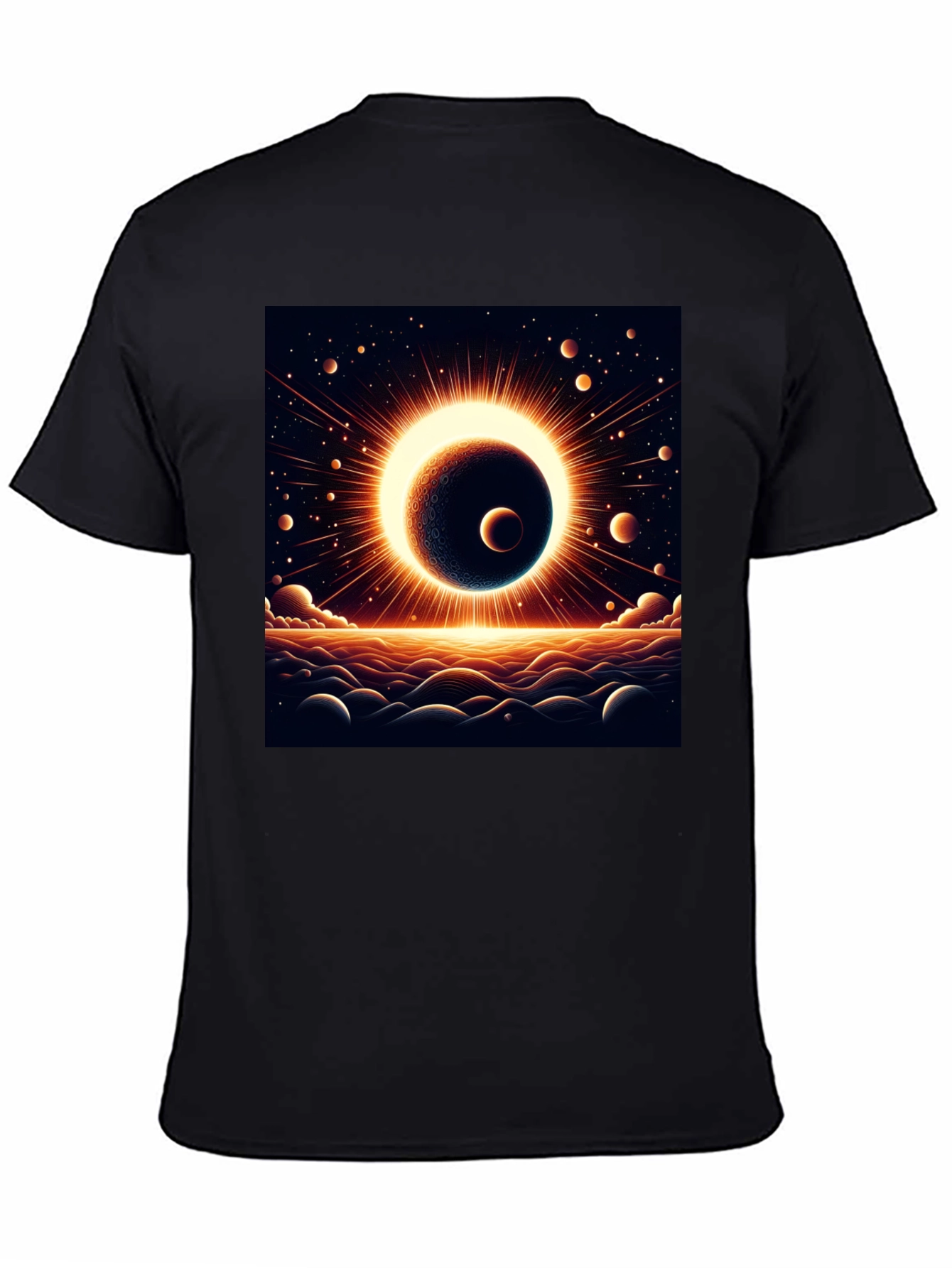 Solar Eclipse Graphic Black Tee