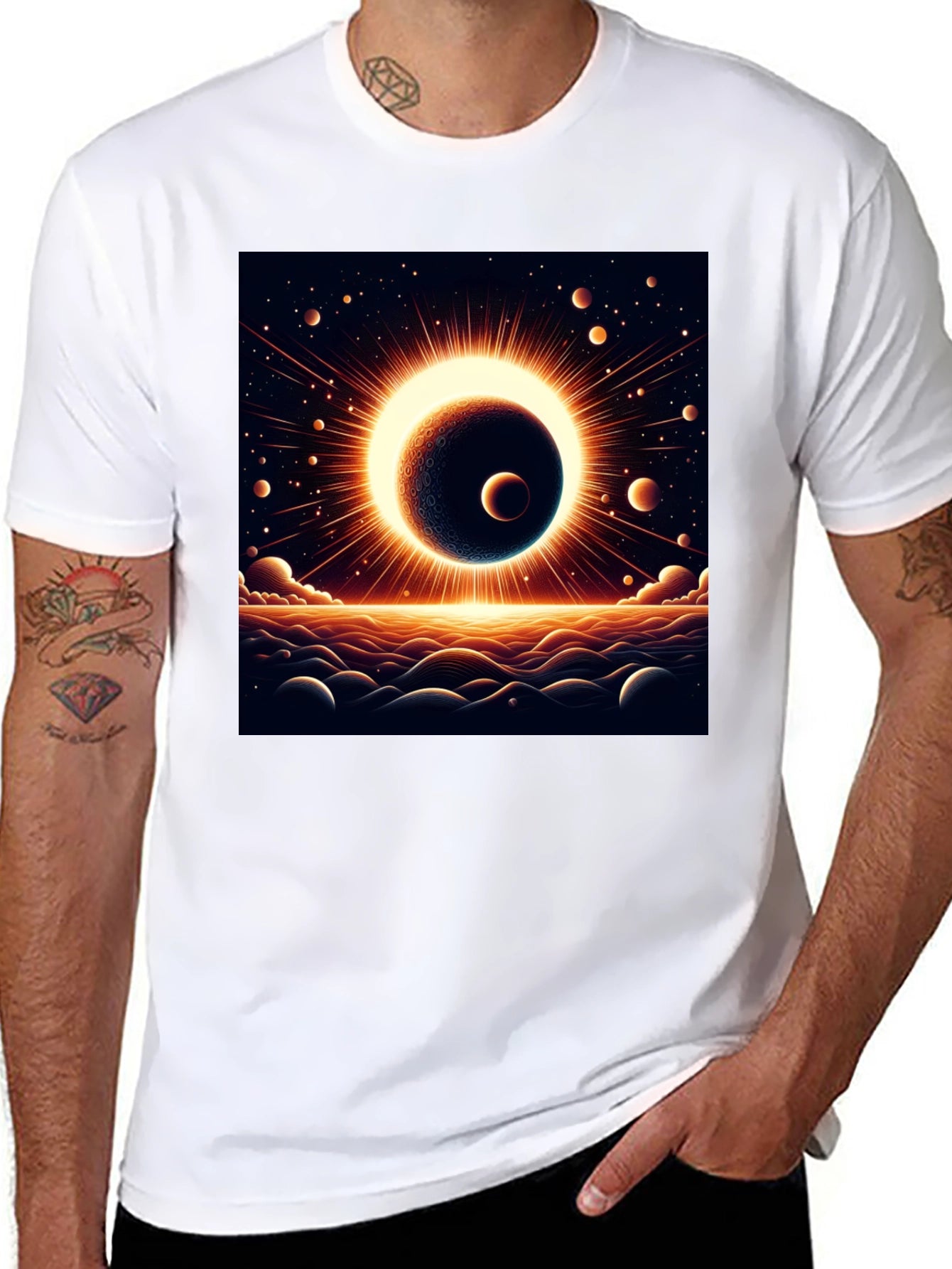 Solar Eclipse Graphic Black Tee