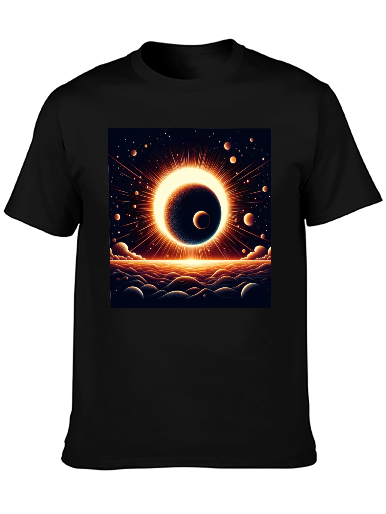 Solar Eclipse Graphic Black Tee