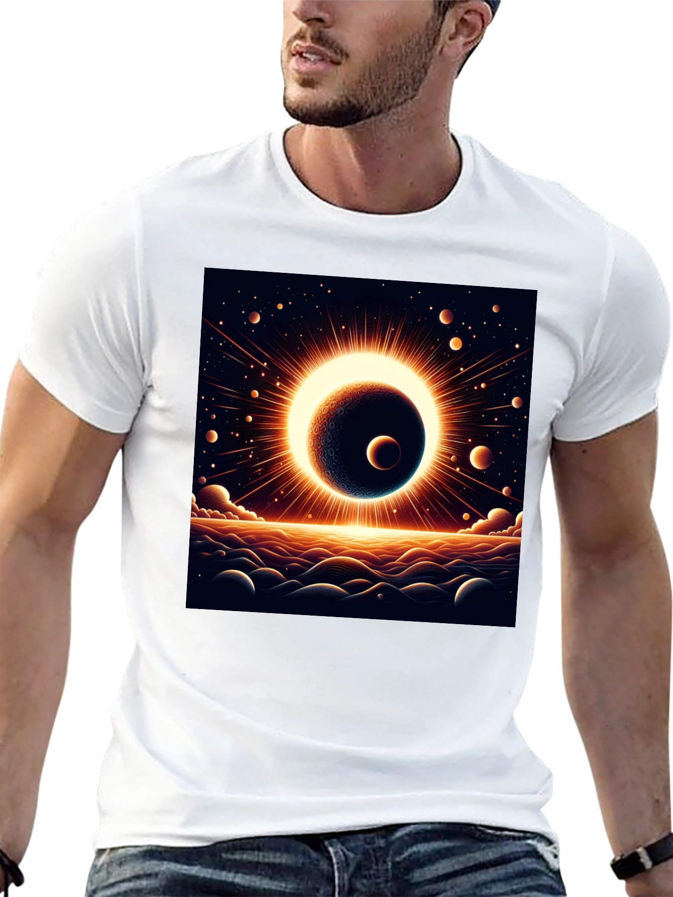 Solar Eclipse Graphic Black Tee