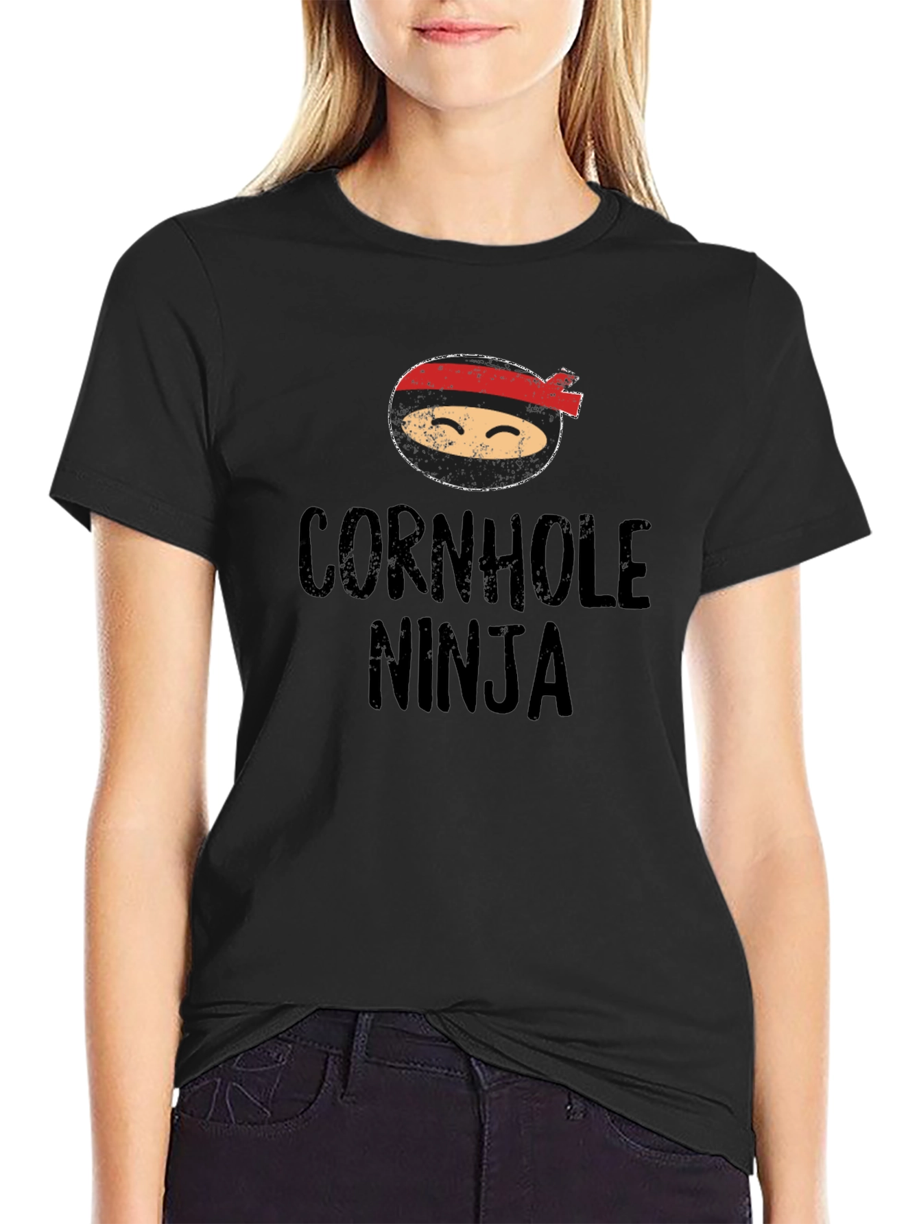 Cornhole Ninja Graphic Tee - Black