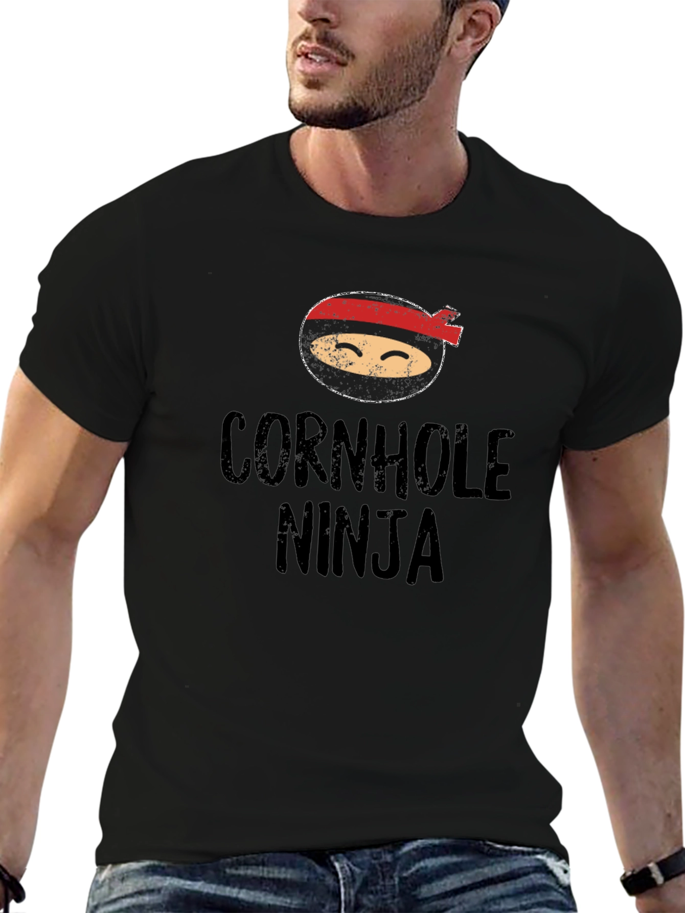 Cornhole Ninja Graphic Tee - Black
