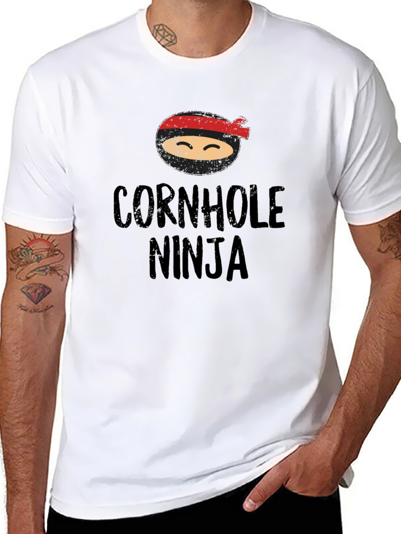 Cornhole Ninja Graphic Tee - Black