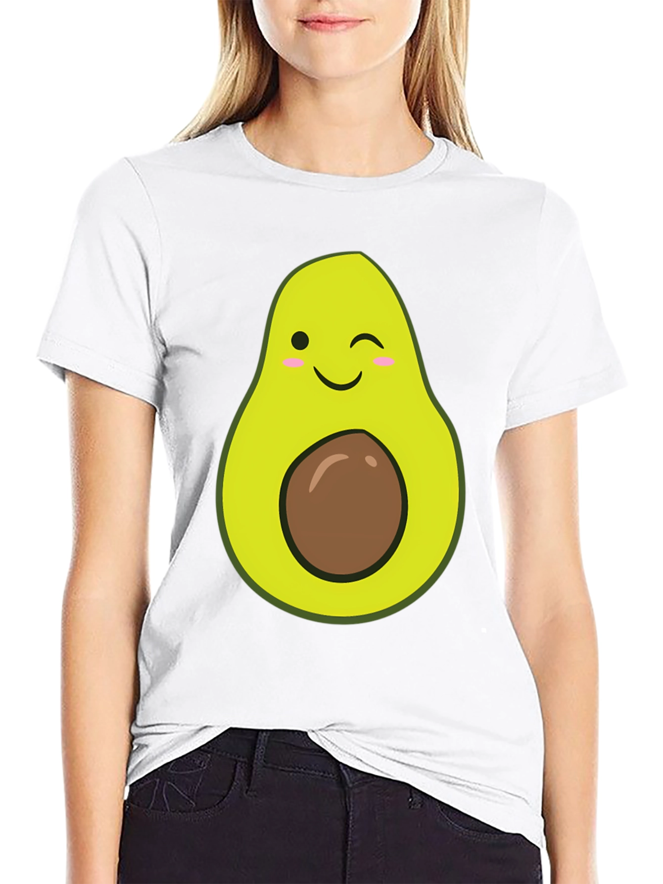 Winking Avocado Graphic Tee - Soft Black T-Shirt