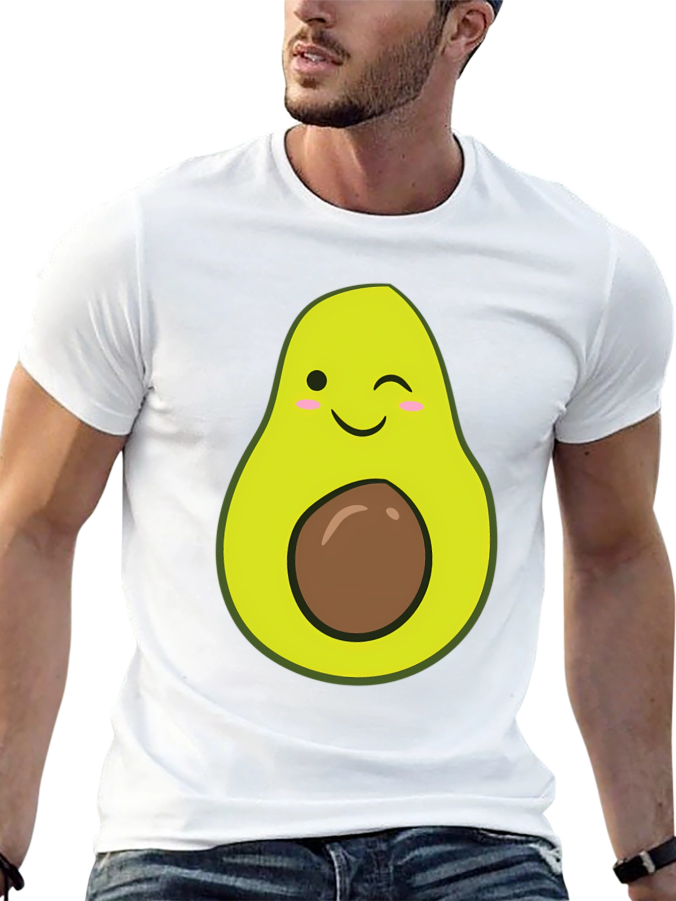 Winking Avocado Graphic Tee - Soft Black T-Shirt