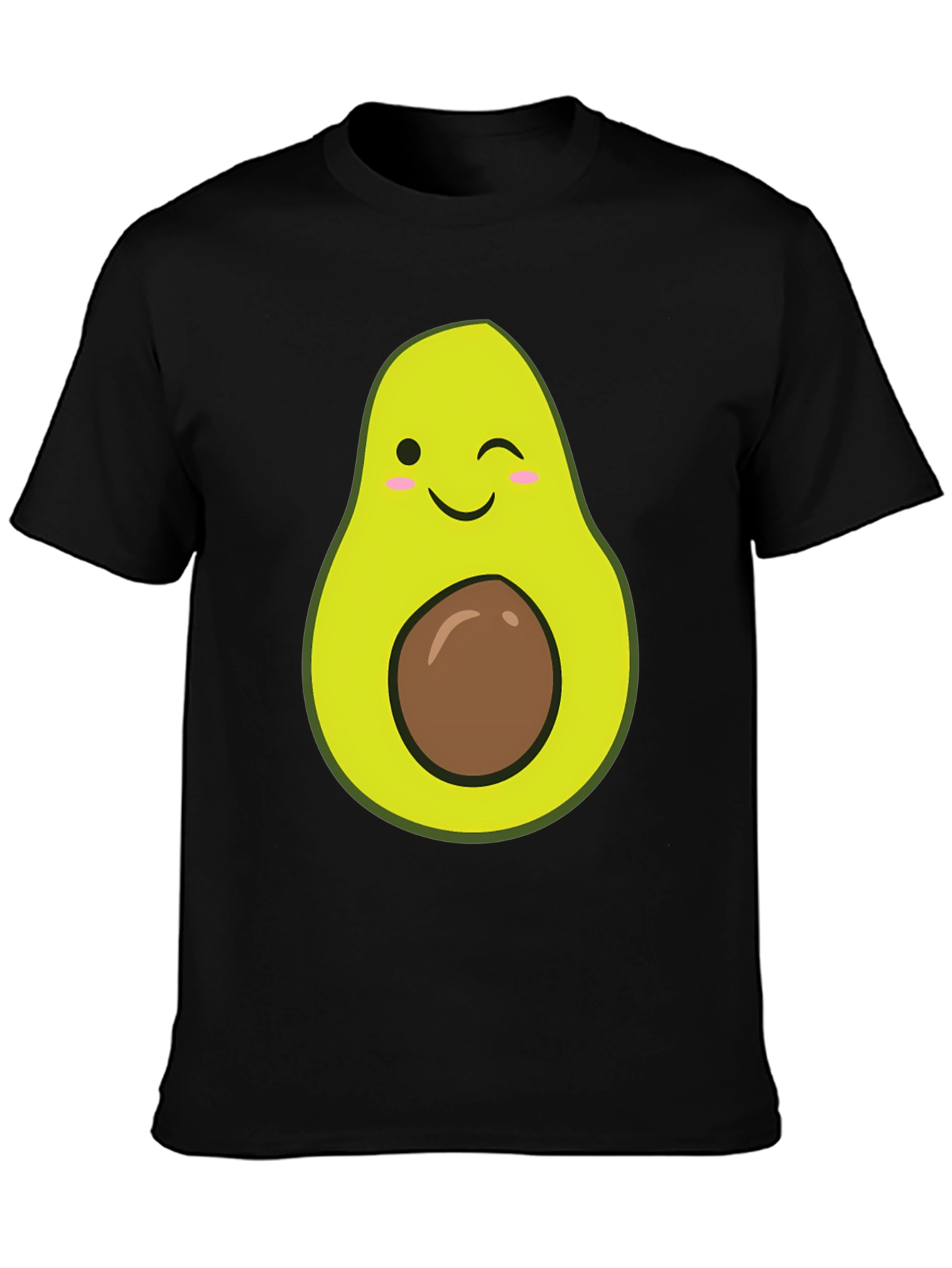 Winking Avocado Graphic Tee - Soft Black T-Shirt