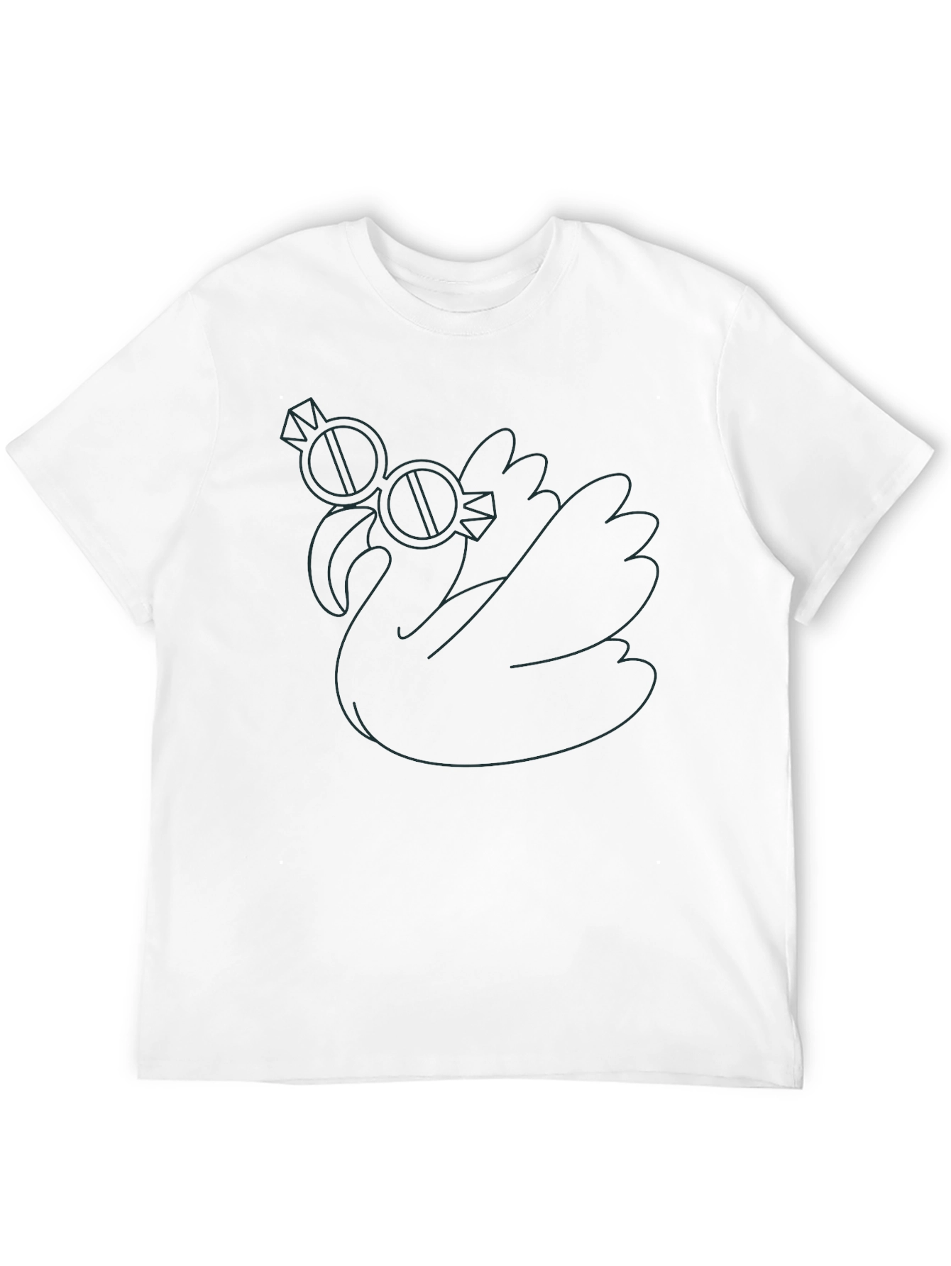 Cool Swan Graphic Tee - Black Cotton T-Shirt