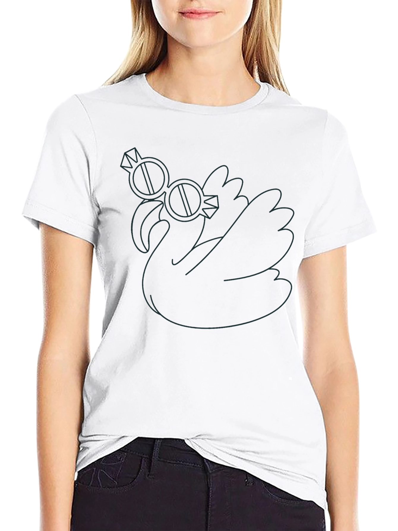 Cool Swan Graphic Tee - Black Cotton T-Shirt
