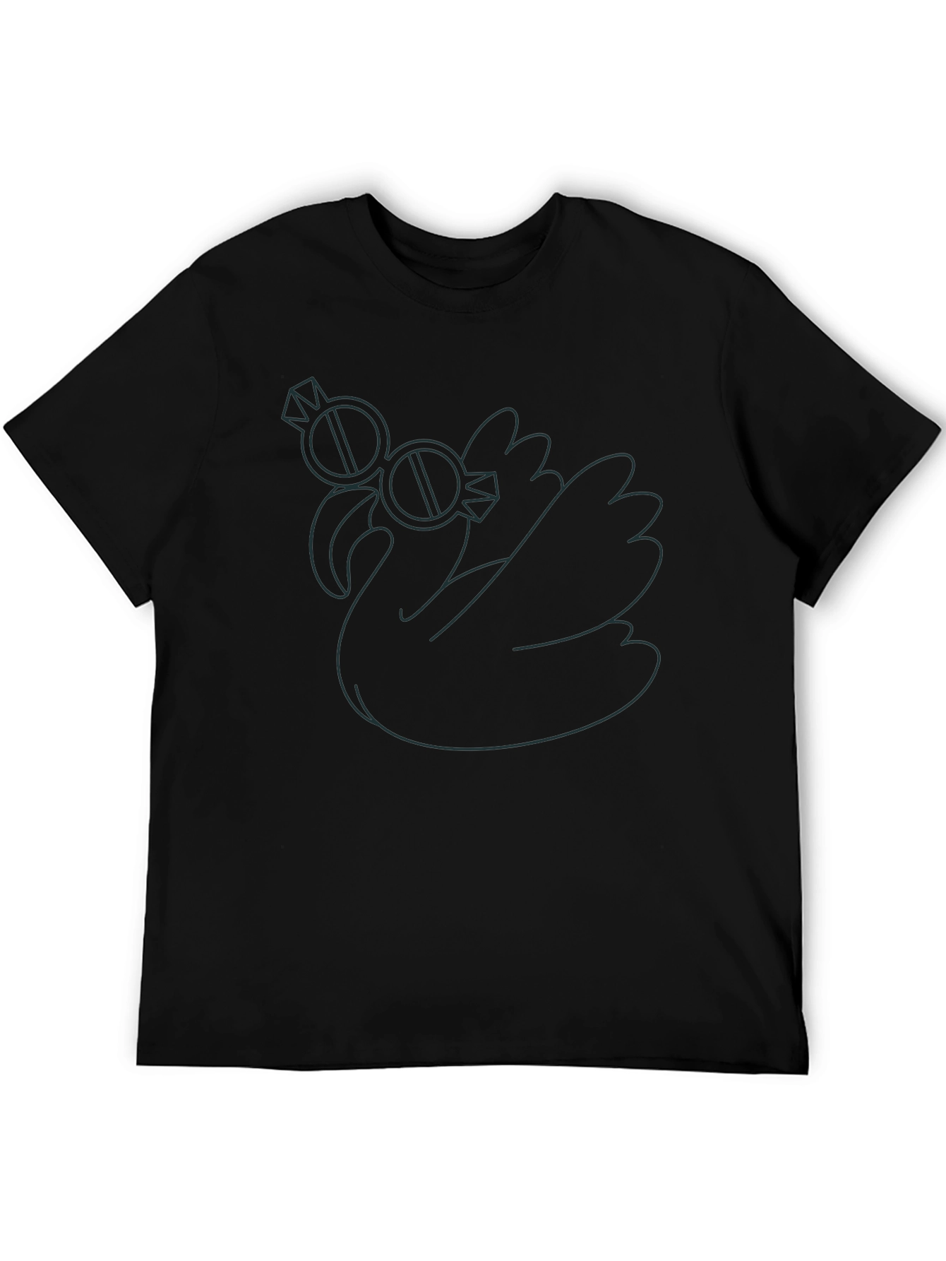 Cool Swan Graphic Tee - Black Cotton T-Shirt