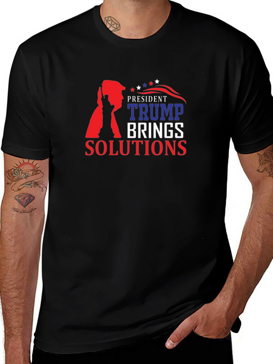 President Trump Brings Solutions Black T-Shirt