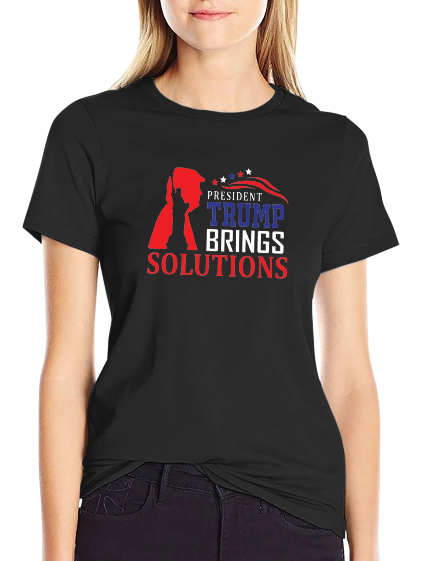 President Trump Brings Solutions Black T-Shirt