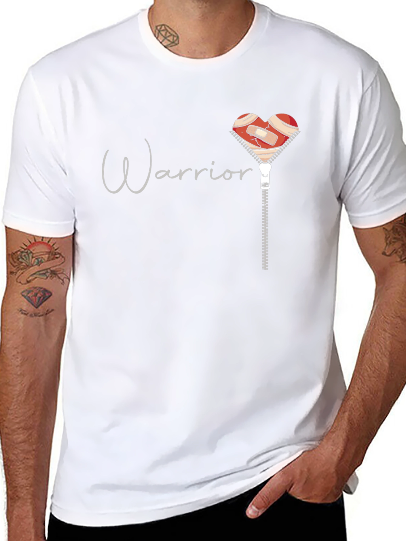 Warrior Heart Zipper T-Shirt