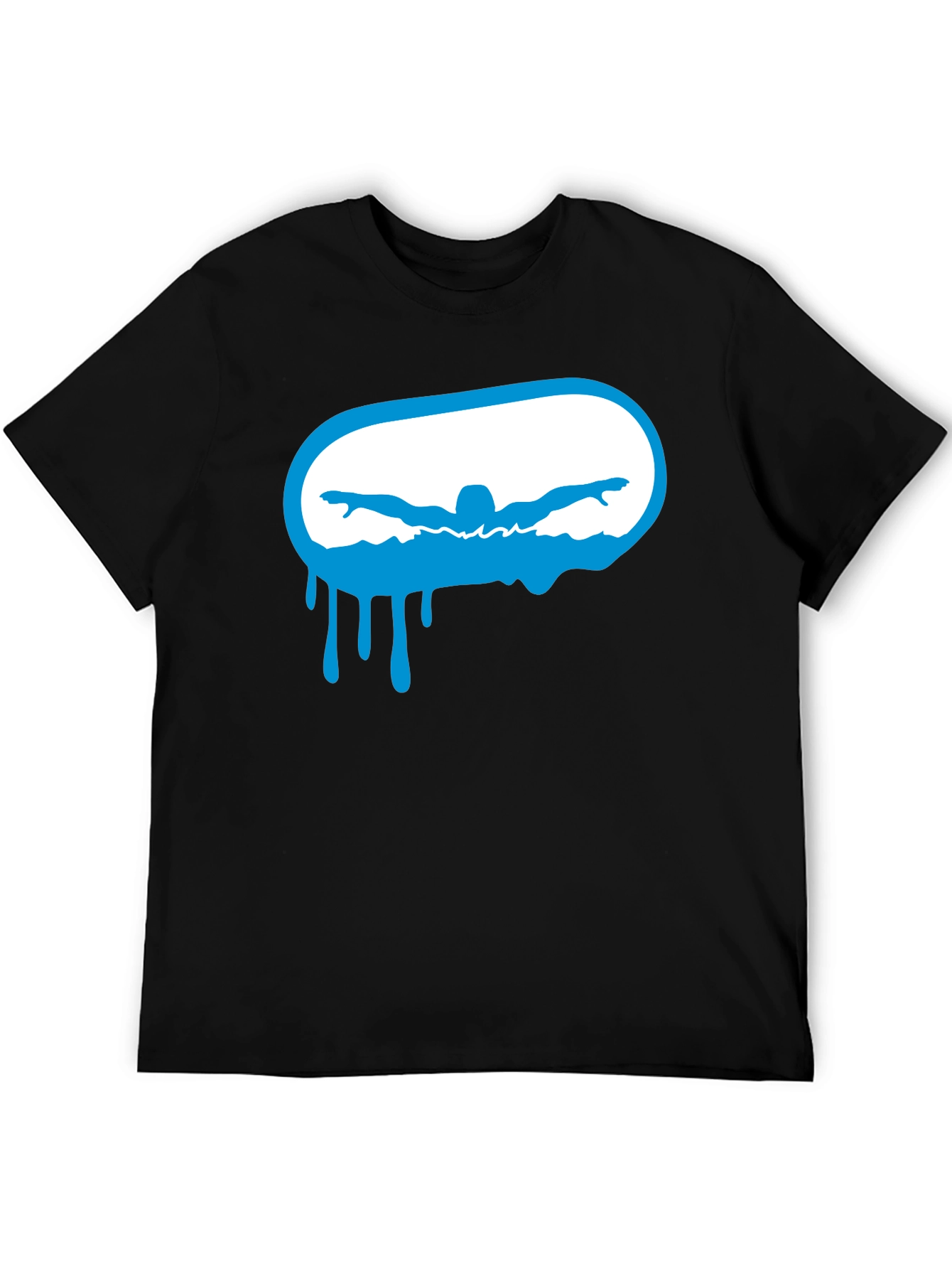 Swimmer Graphic Black T-Shirt