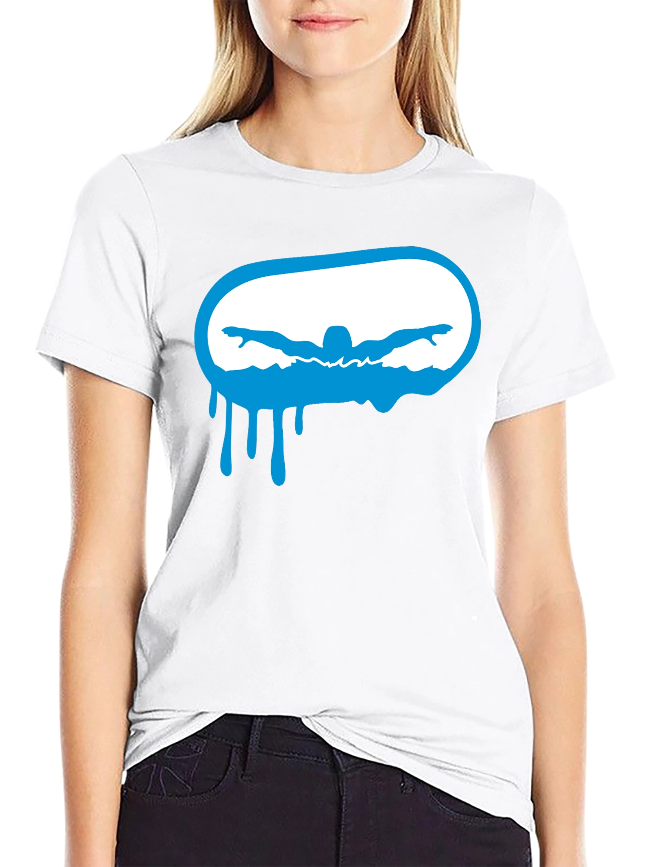 Swimmer Graphic Black T-Shirt