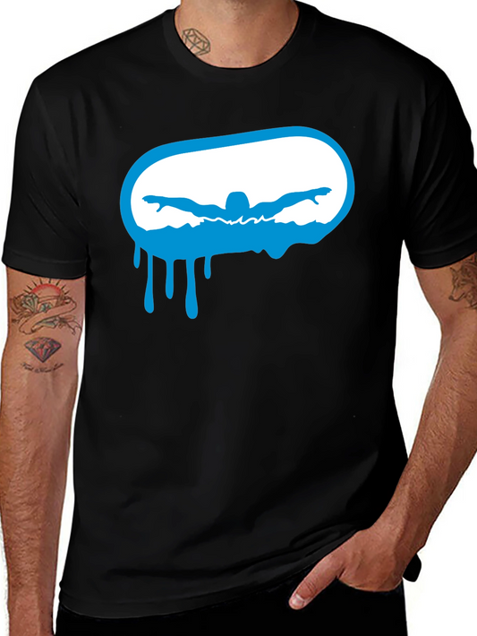 Swimmer Graphic Black T-Shirt