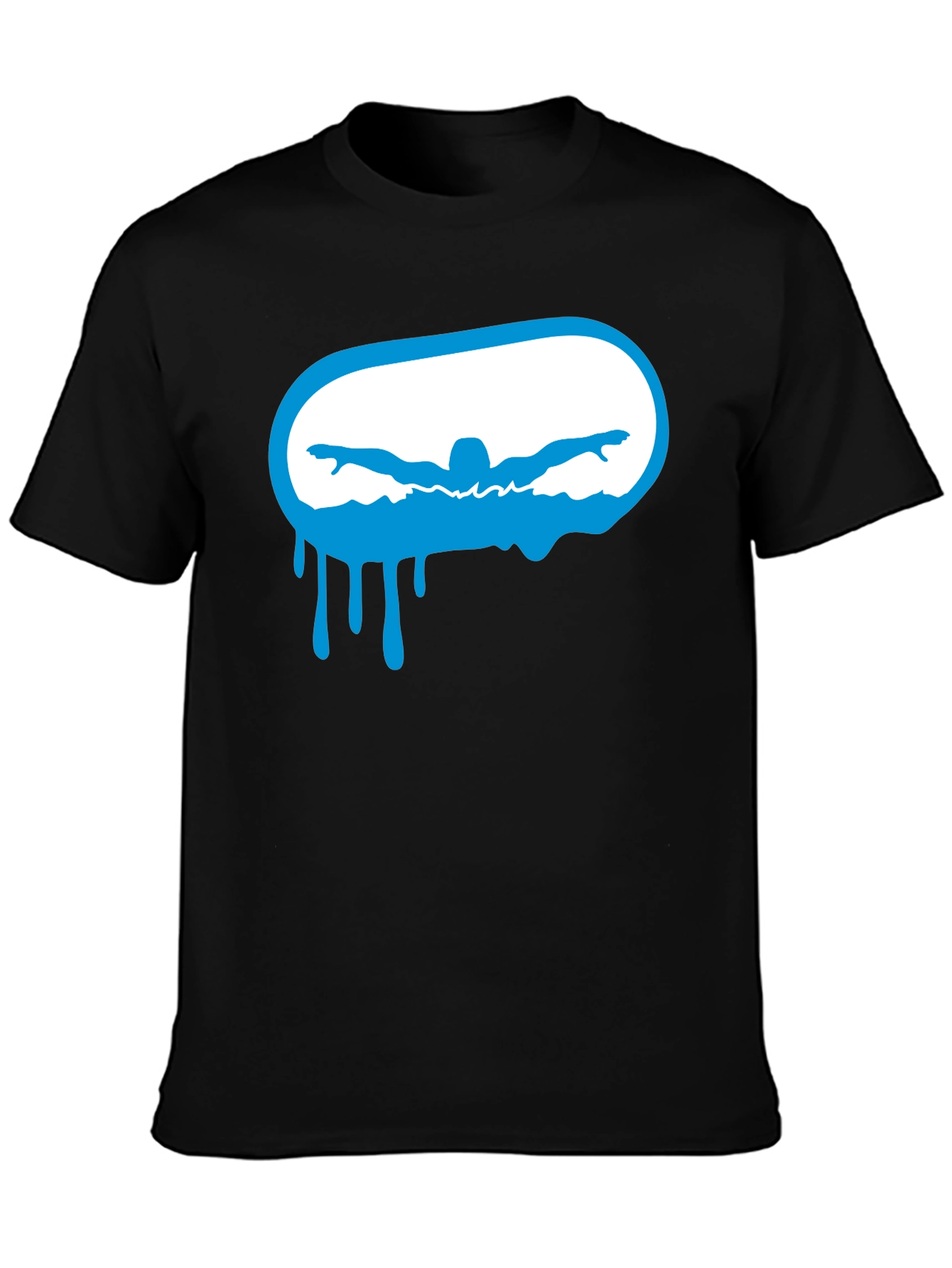 Swimmer Graphic Black T-Shirt