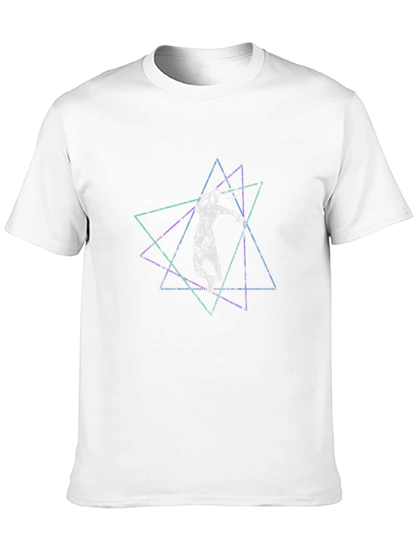 Geometric Tennis Player Graphic Black Tee