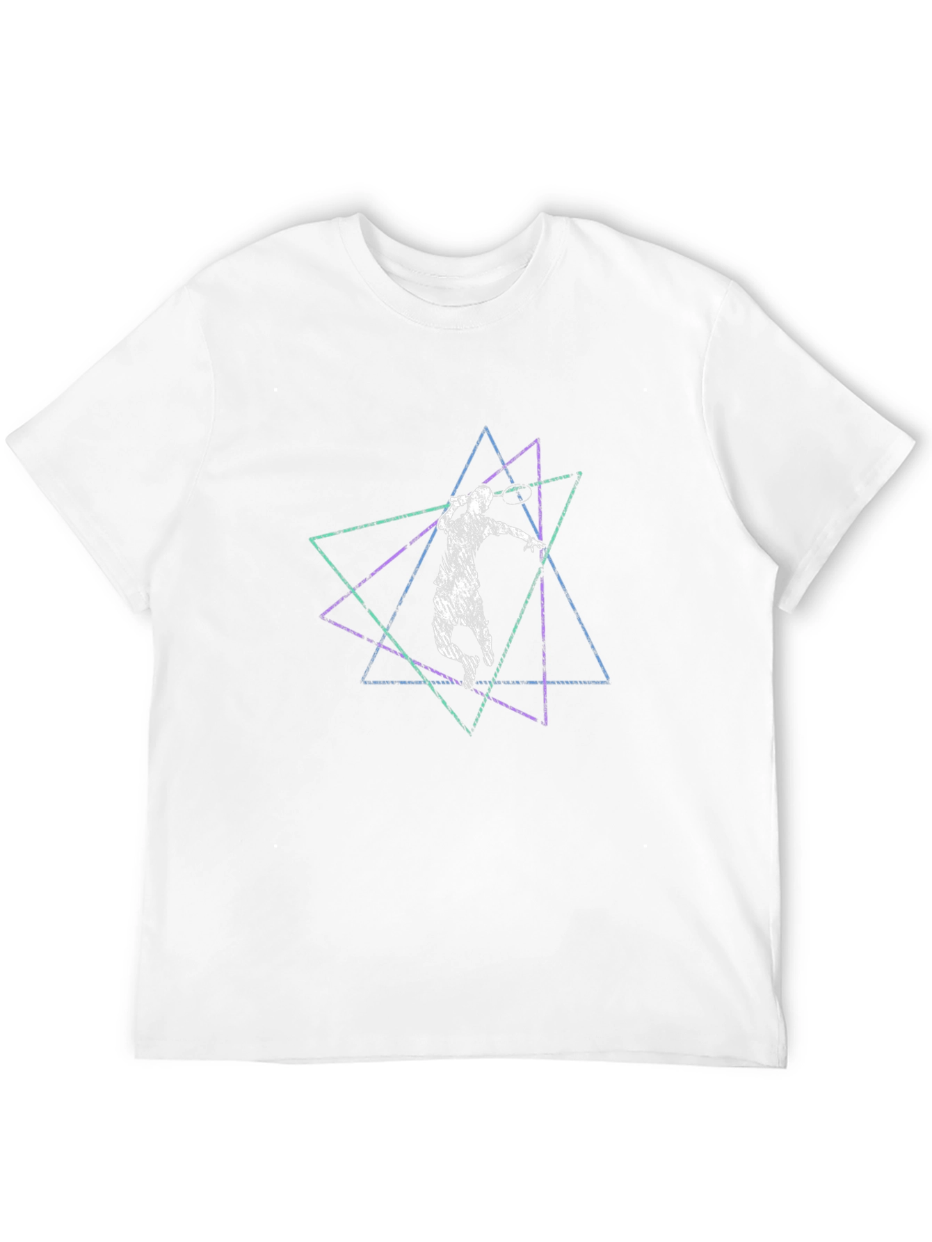Geometric Tennis Player Graphic Black Tee