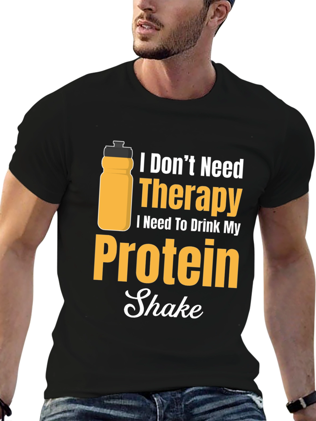 Protein Shake Therapy T-Shirt - Gym Workout Apparel