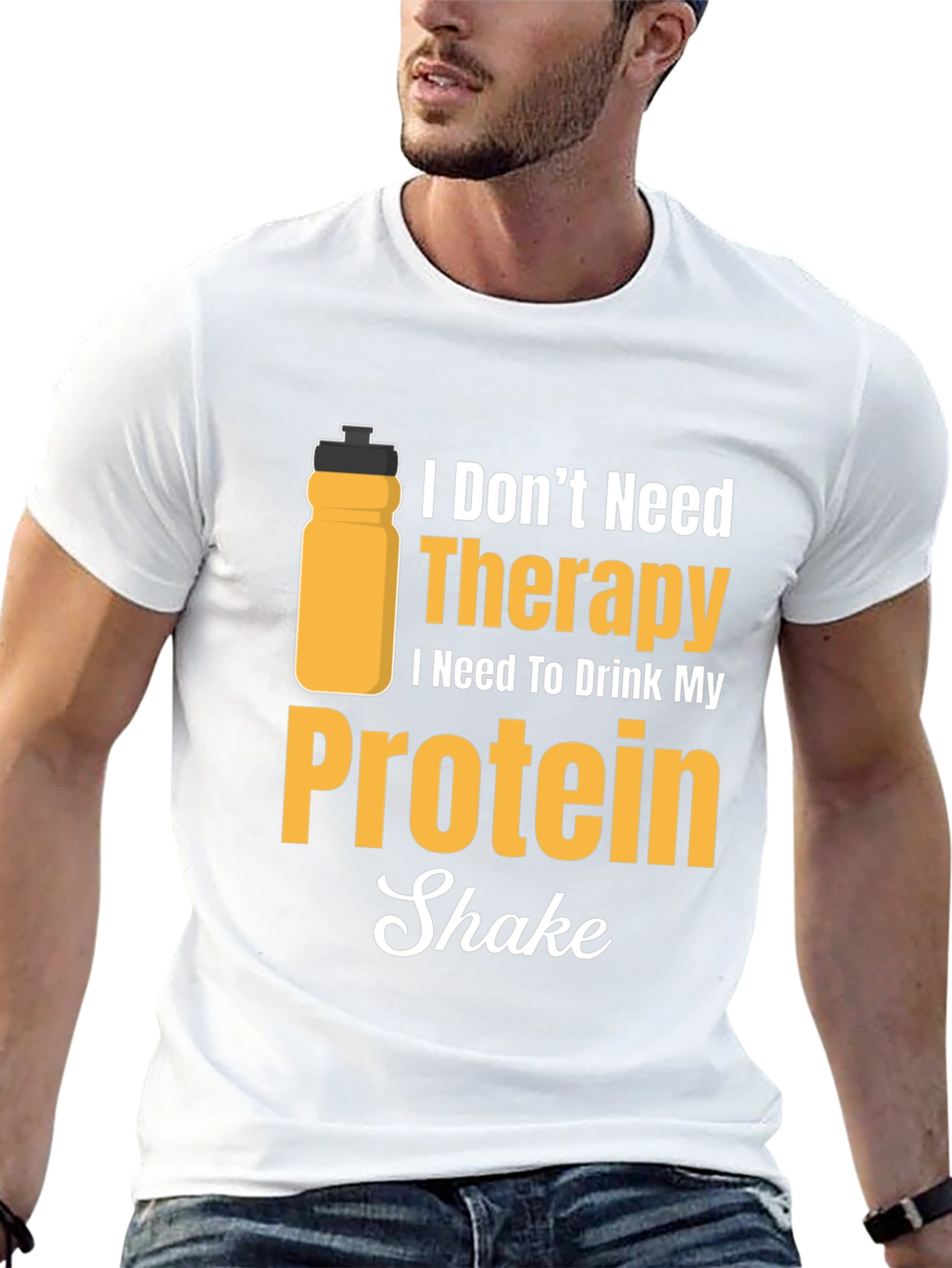 Protein Shake Therapy T-Shirt - Gym Workout Apparel