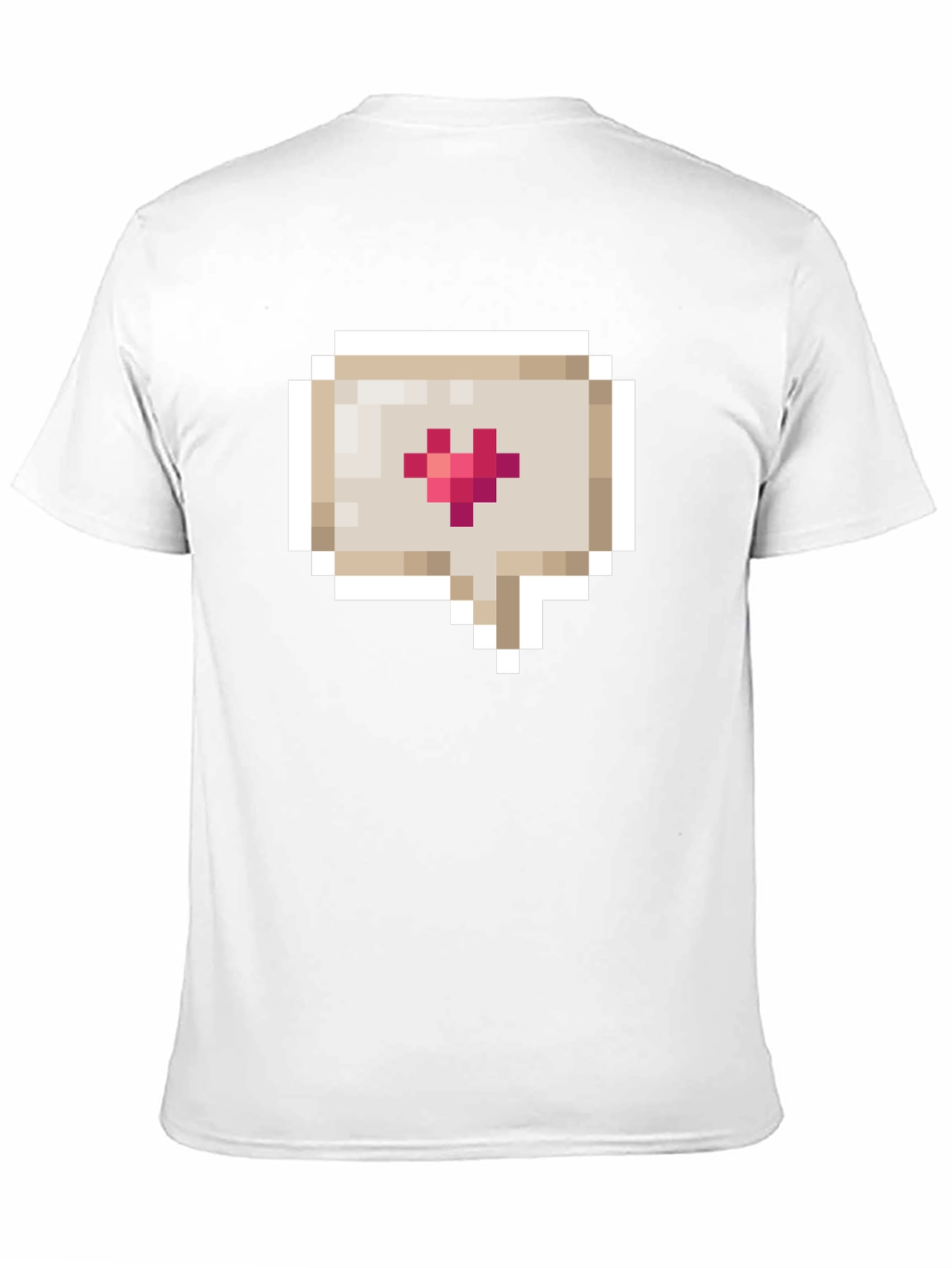 Pixel Heart Speech Bubble Black T-Shirt