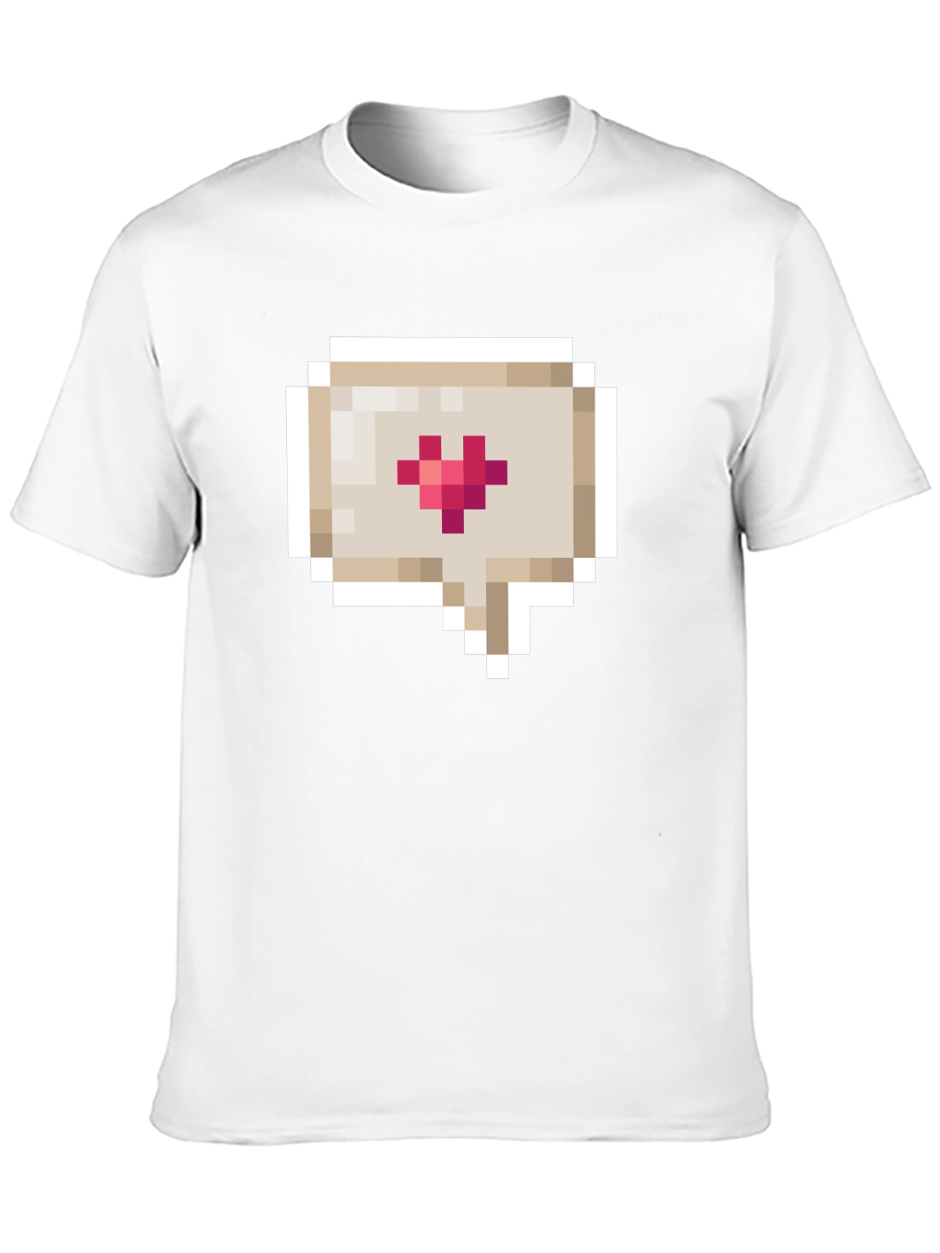 Pixel Heart Speech Bubble Black T-Shirt