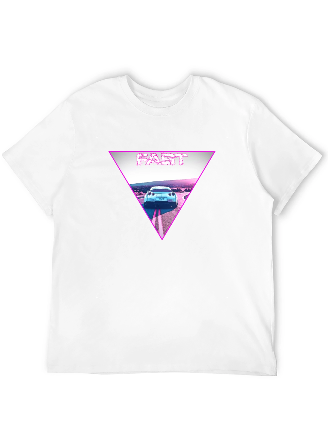 Fast Car Triangle Graphic T-Shirt