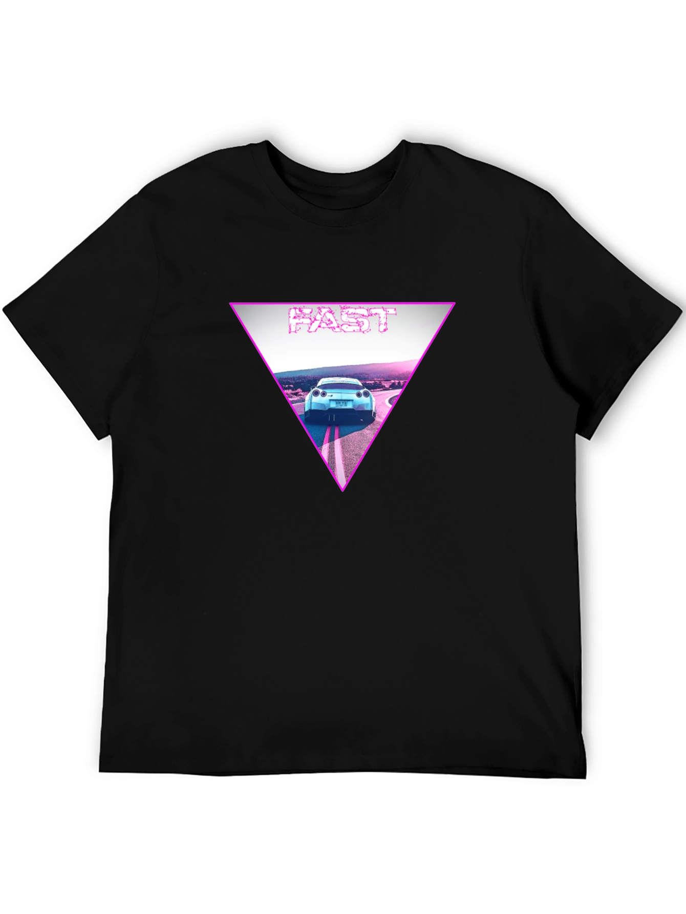 Fast Car Triangle Graphic T-Shirt