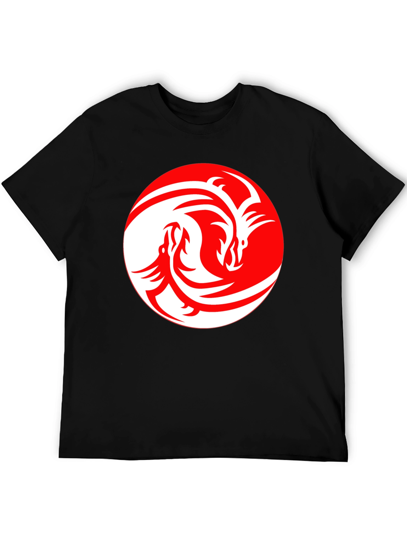 Dragon Yin Yang Graphic Tee - Black