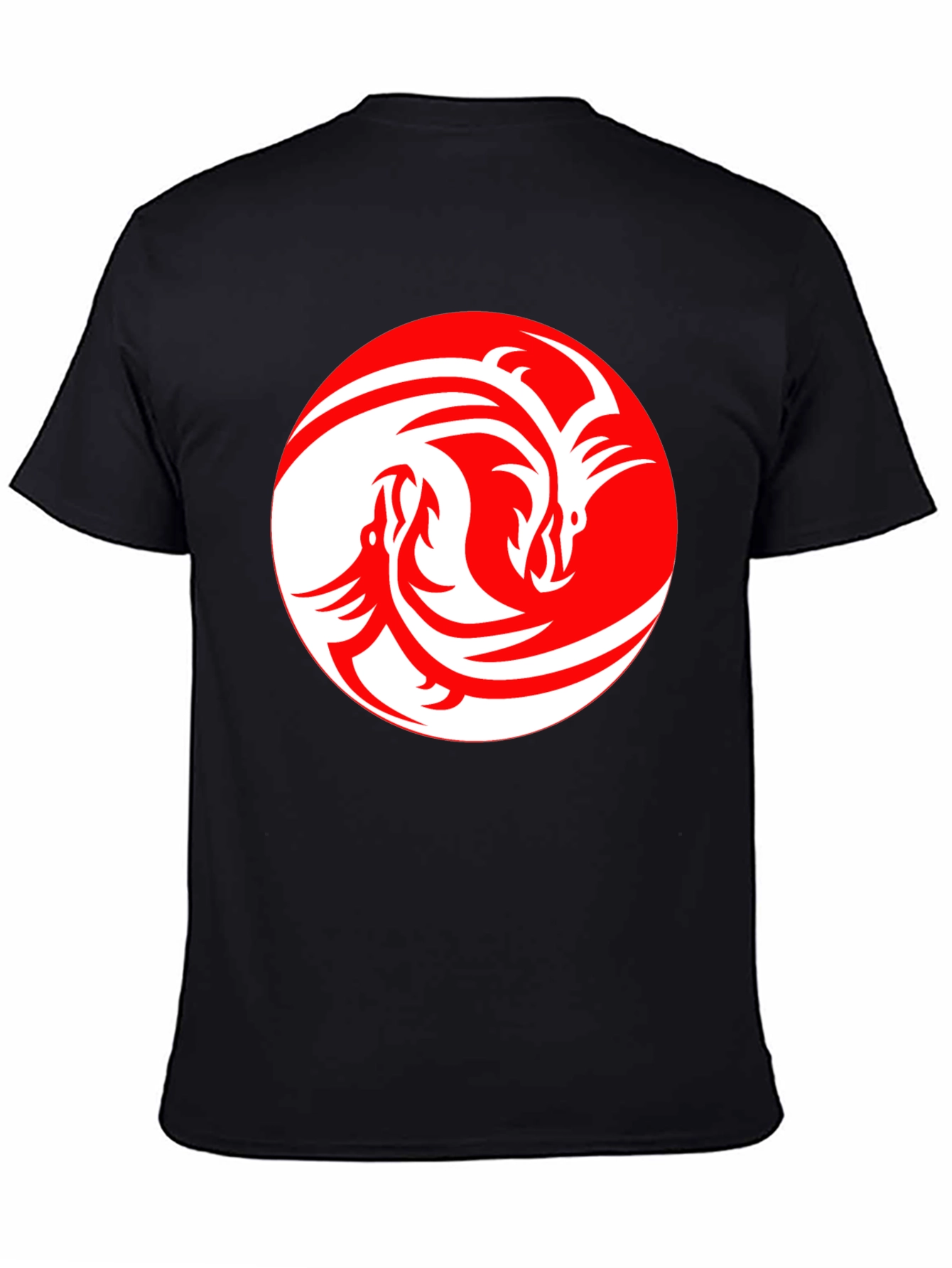 Dragon Yin Yang Graphic Tee - Black
